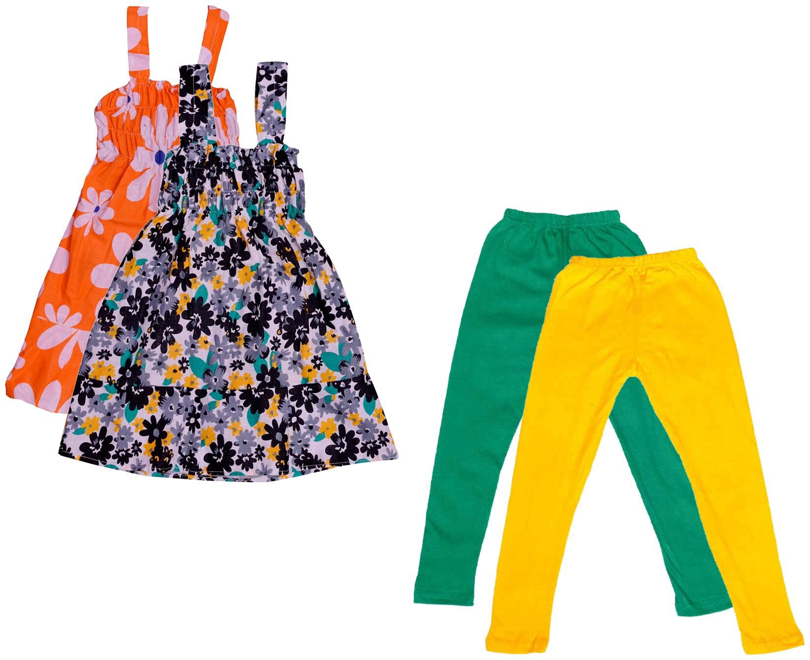 

Indiweaves Girl Cotton Top Bottom Set - Multi