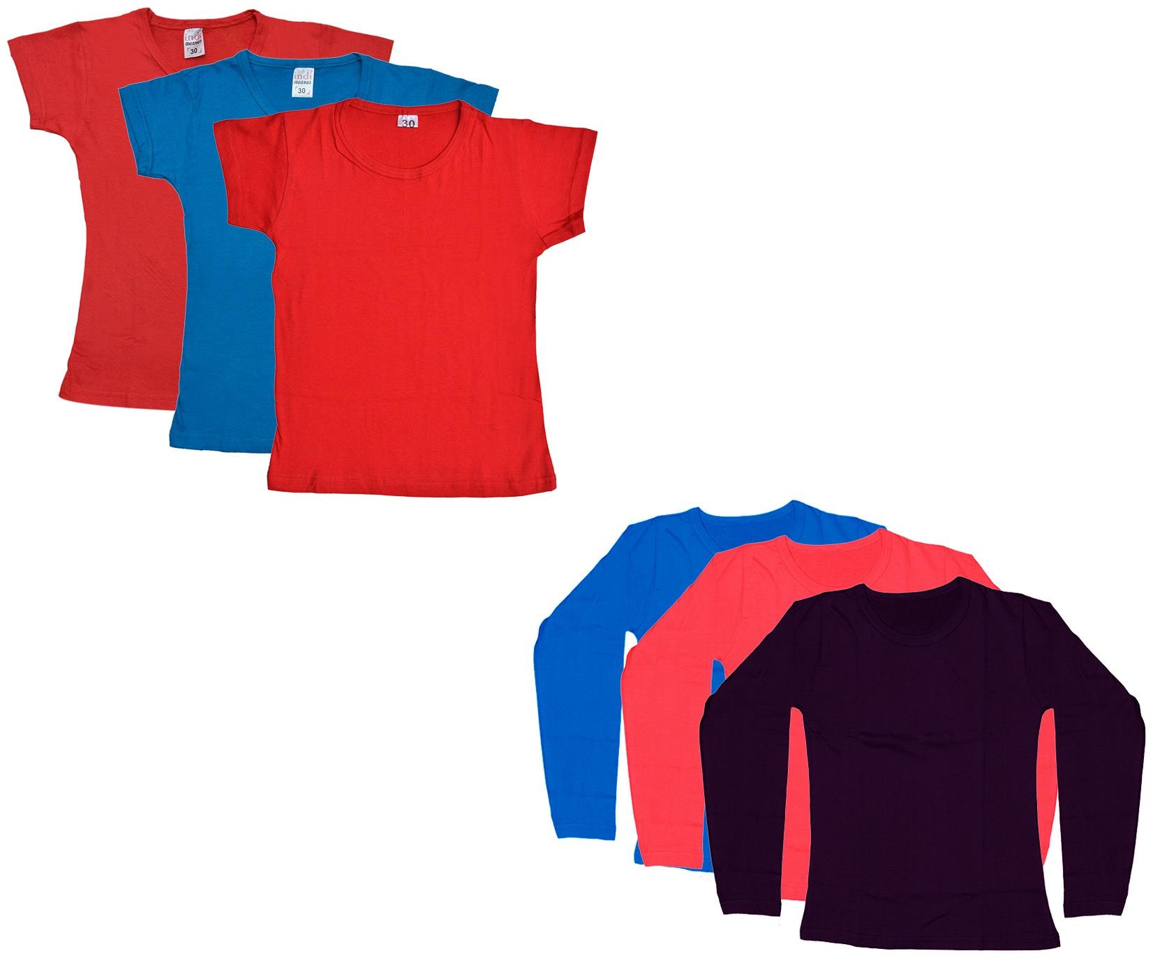 

Indiweaves Girl Cotton Solid T shirt - Multi