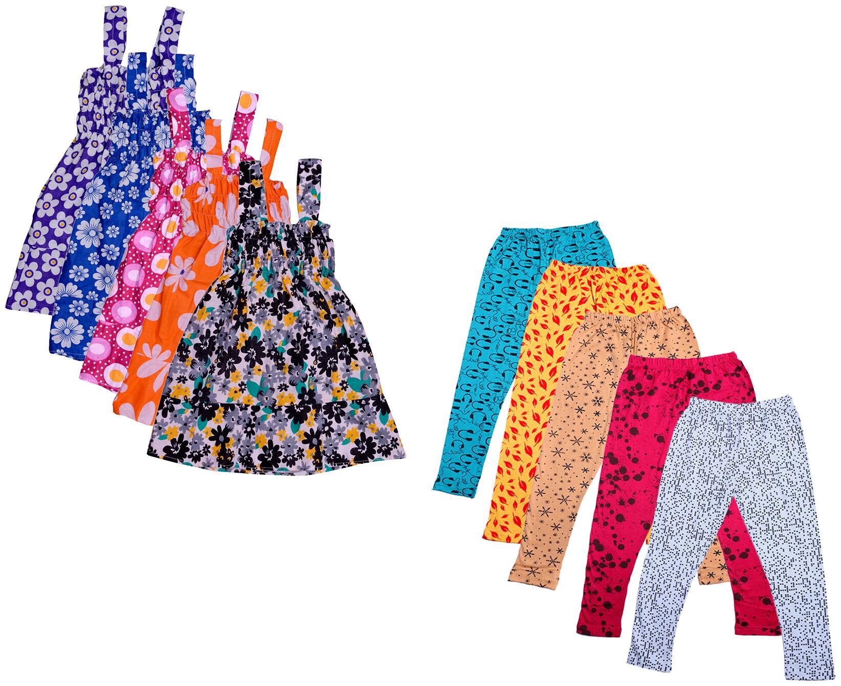 

Indiweaves Girl Cotton Top Bottom Set - Multi