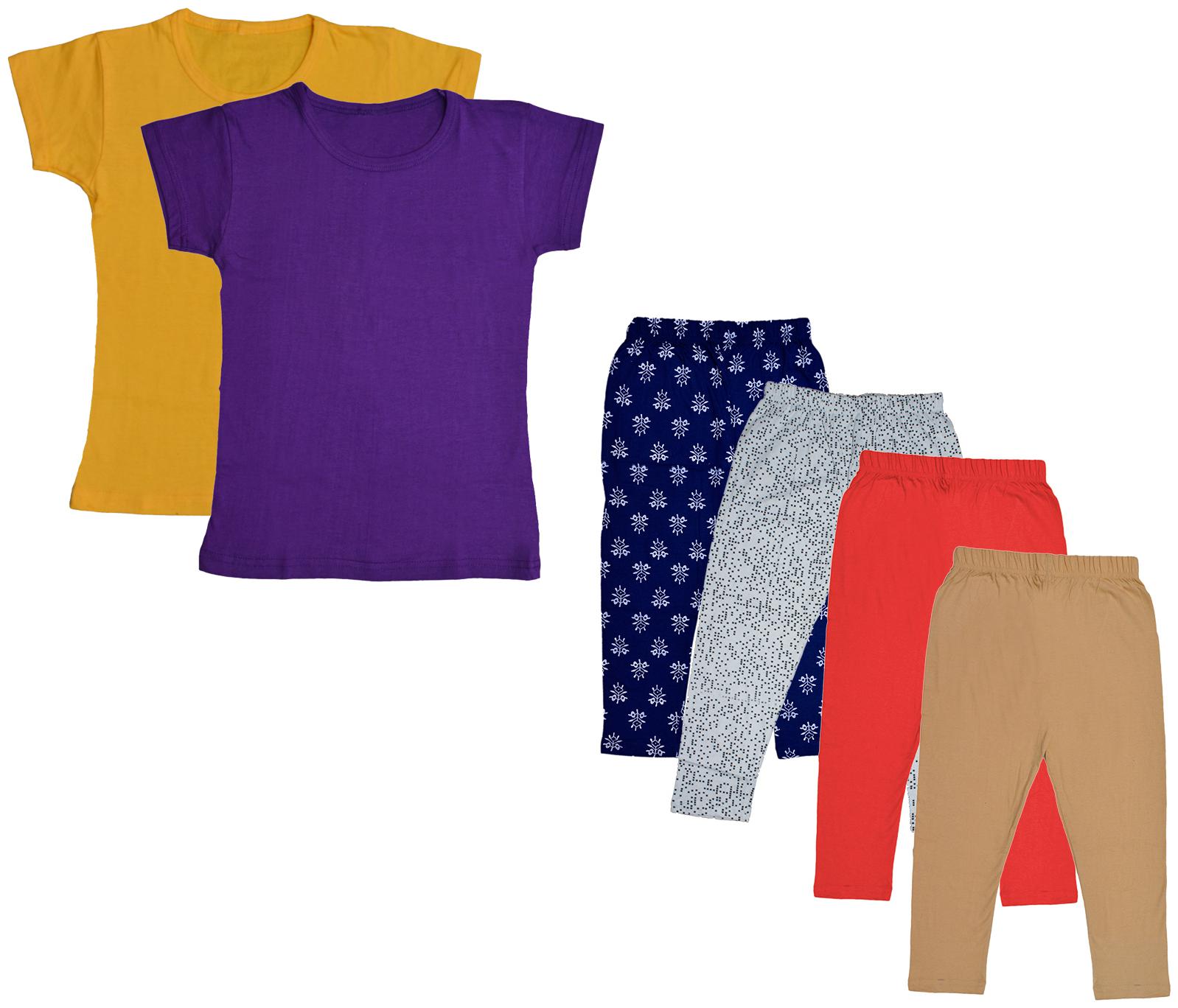 

Indiweaves Girl Cotton Top Bottom Set - Multi