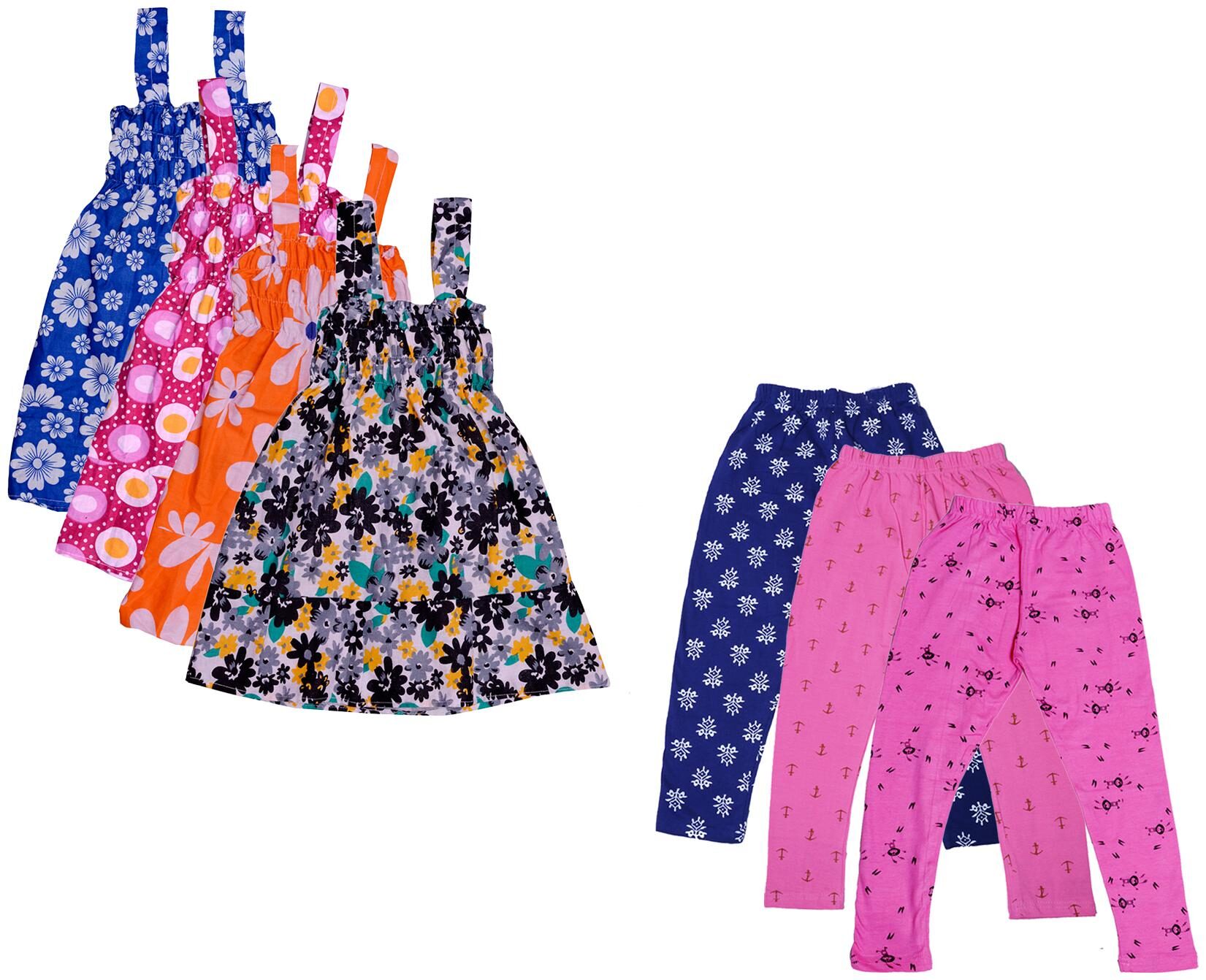

Indiweaves Girl Cotton Top Bottom Set - Multi