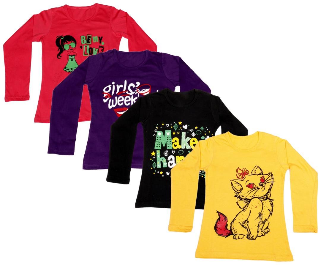 

Indiweaves Girl Cotton Printed T shirt - Multi