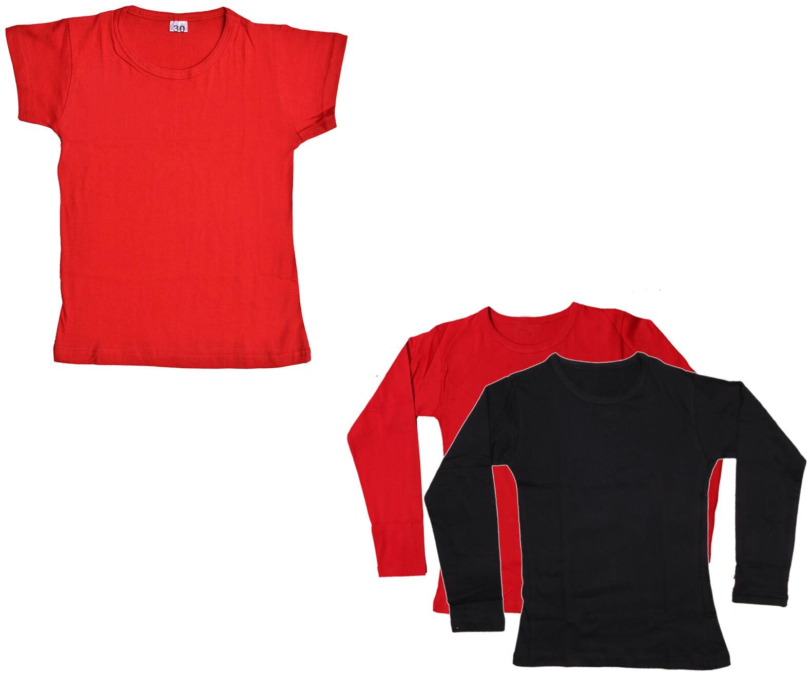 

Indiweaves Girl Cotton Solid T shirt - Multi