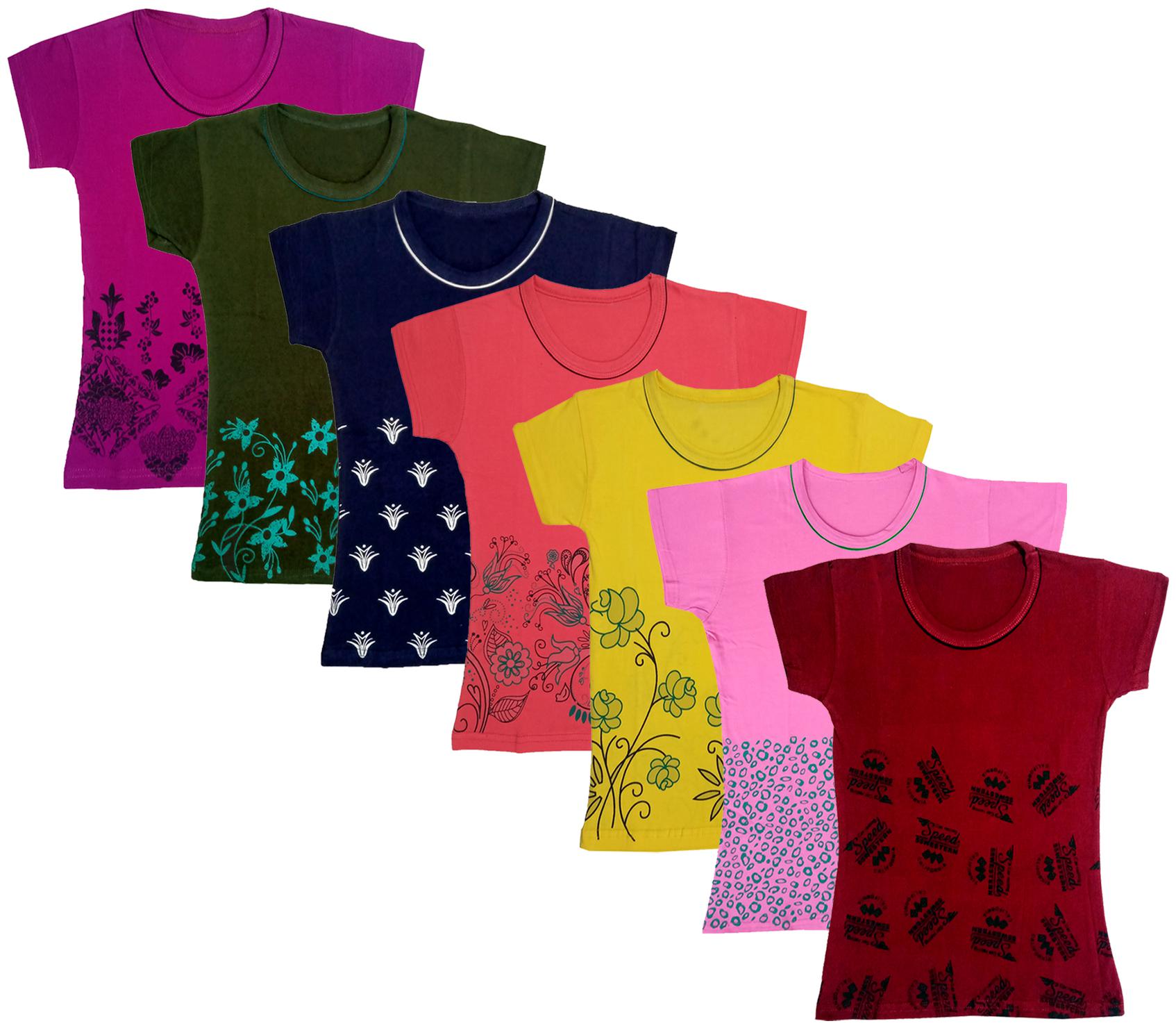 

Indiweaves Girl Cotton Printed T shirt - Multi