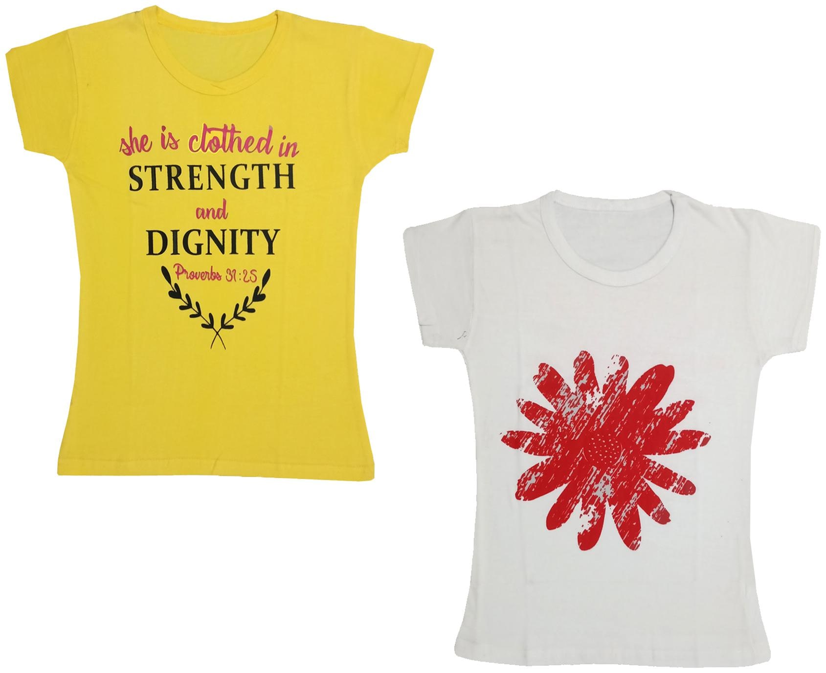 

Indiweaves Girl Cotton Printed T shirt - Multi