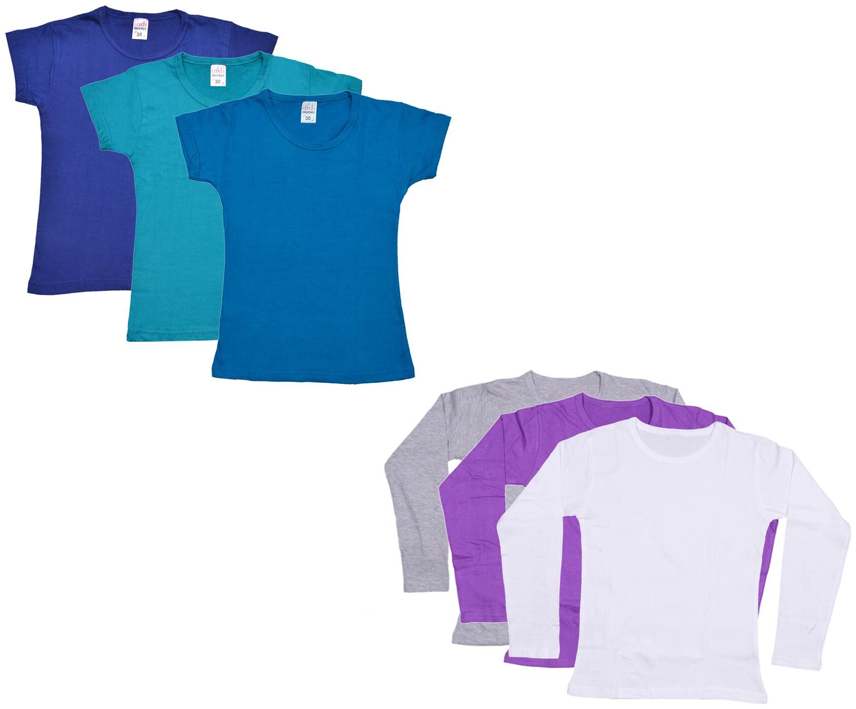 

Indiweaves Girl Cotton Solid T shirt - Multi