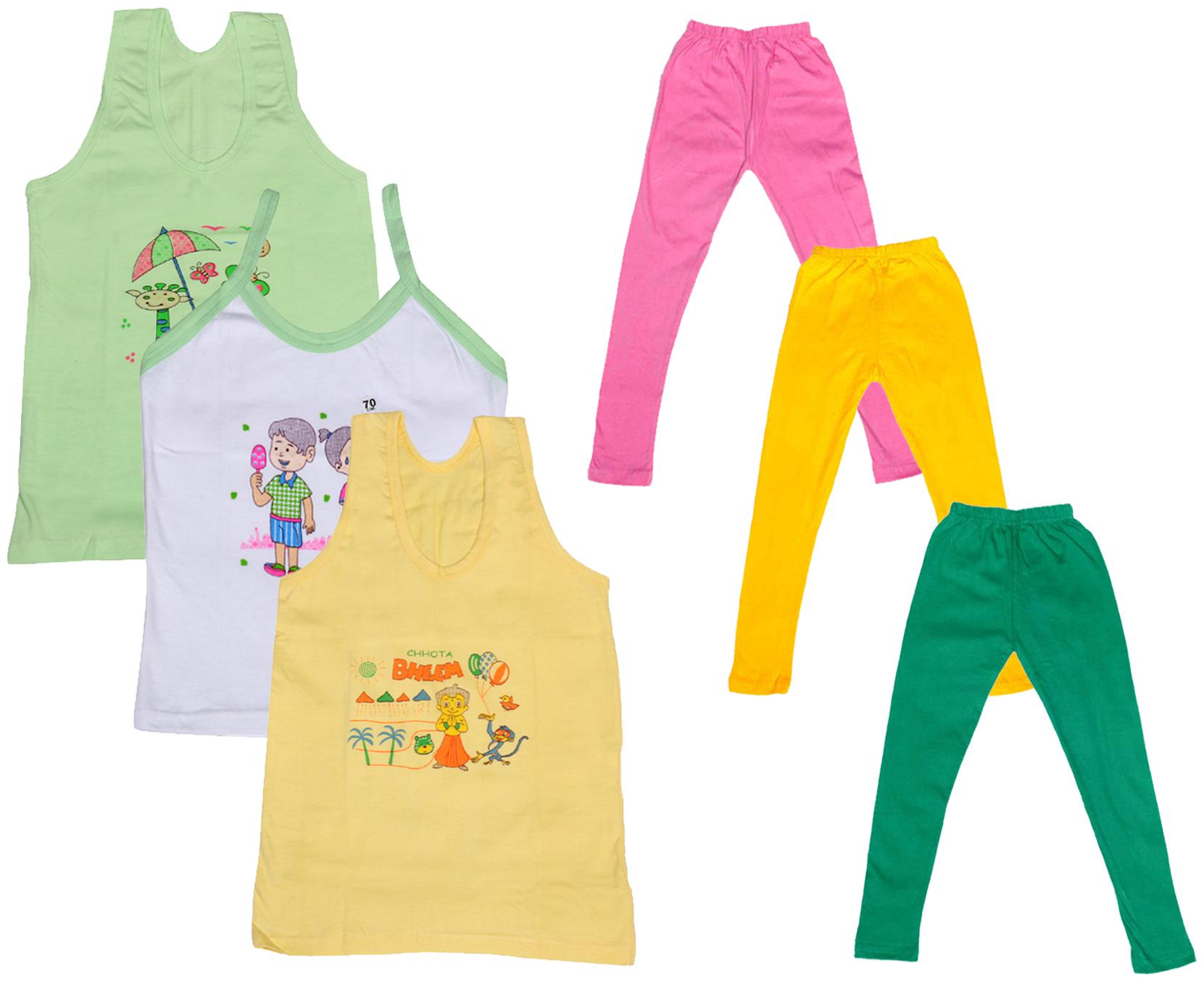

Indiweaves Girl Cotton Top Bottom Set - Multi