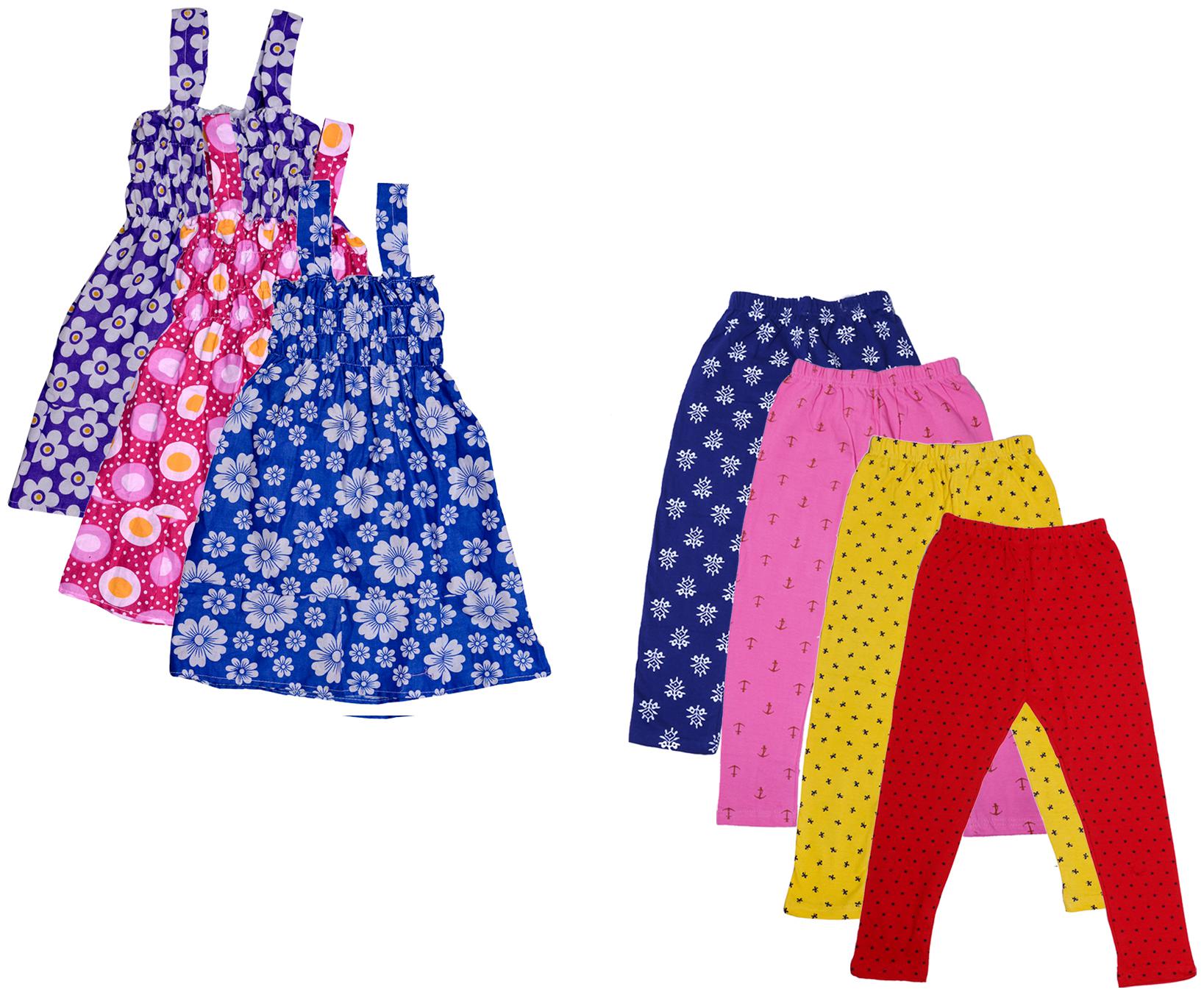 

Indiweaves Girl Cotton Top Bottom Set - Multi