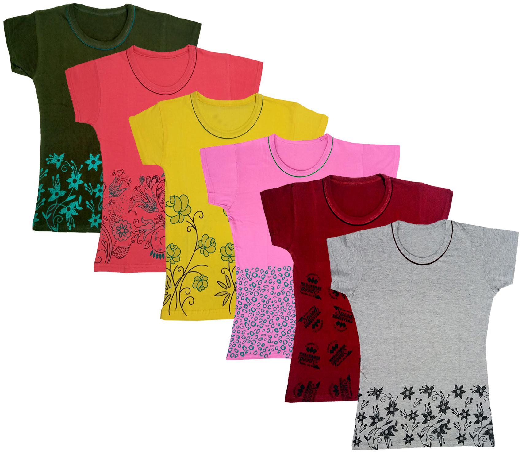 

Indiweaves Girl Cotton Printed T shirt - Multi