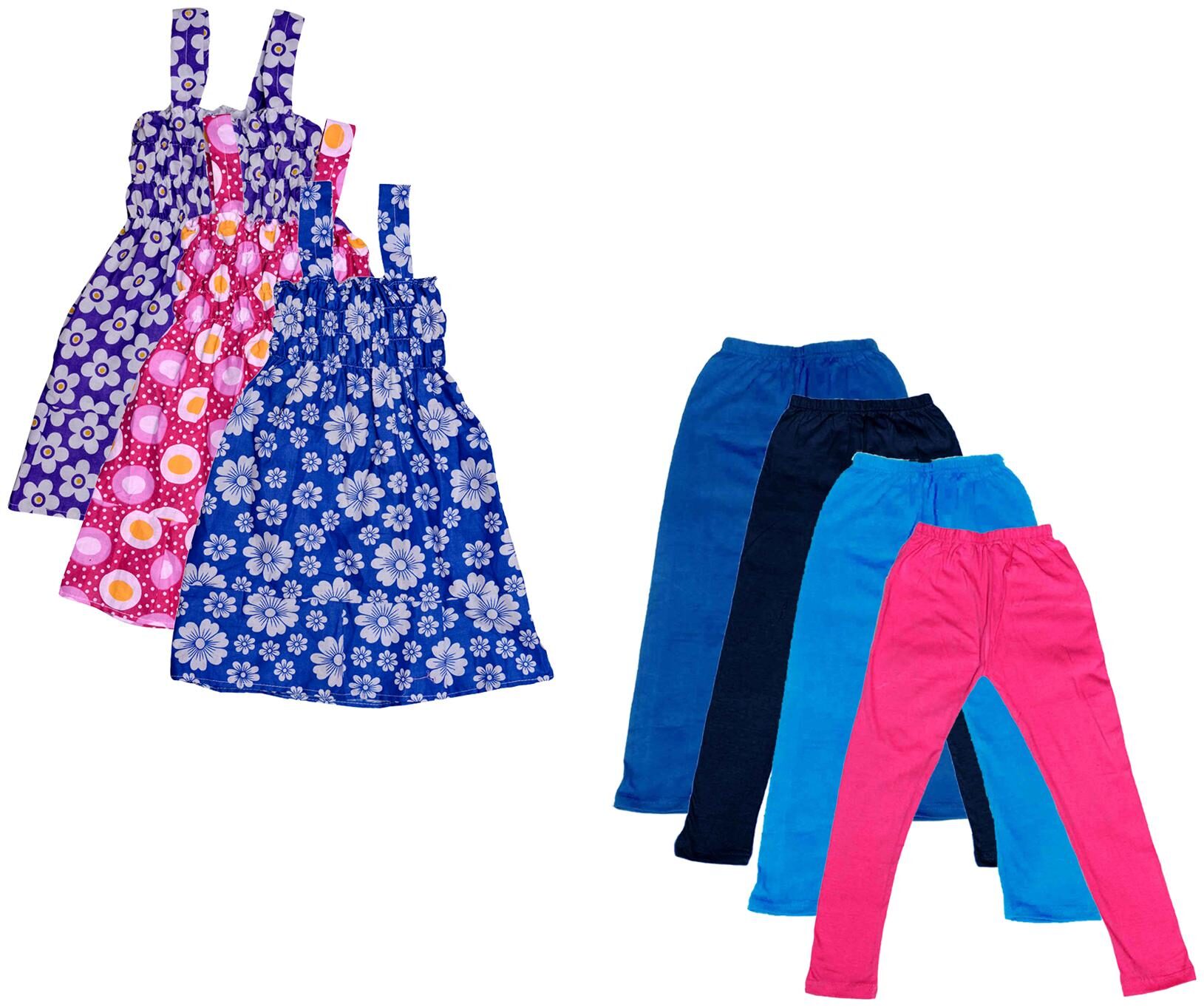 

Indiweaves Girl Cotton Top Bottom Set - Multi