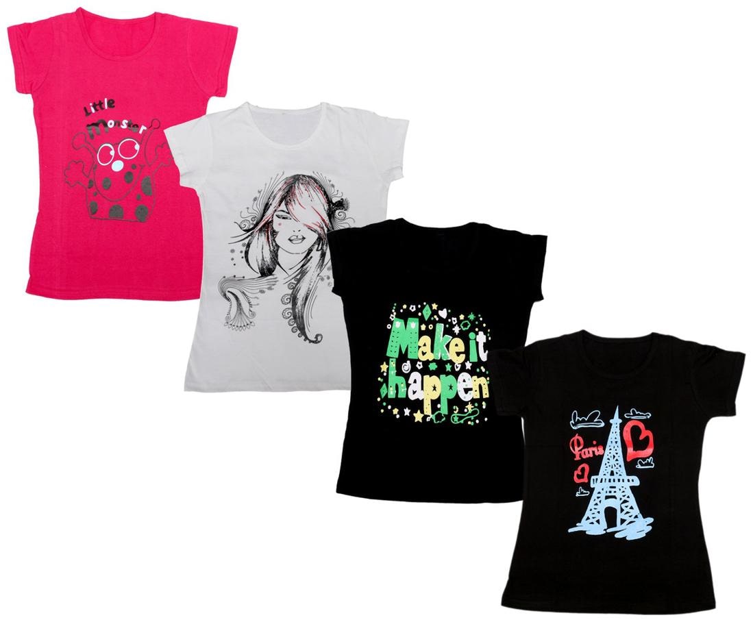 

Indiweaves Girl Cotton Printed T shirt - Multi