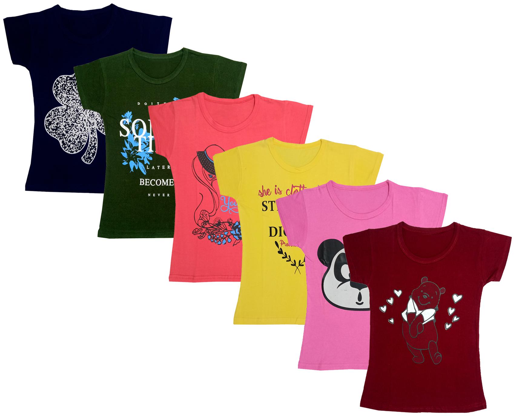 

Indiweaves Girl Cotton Printed T shirt - Multi
