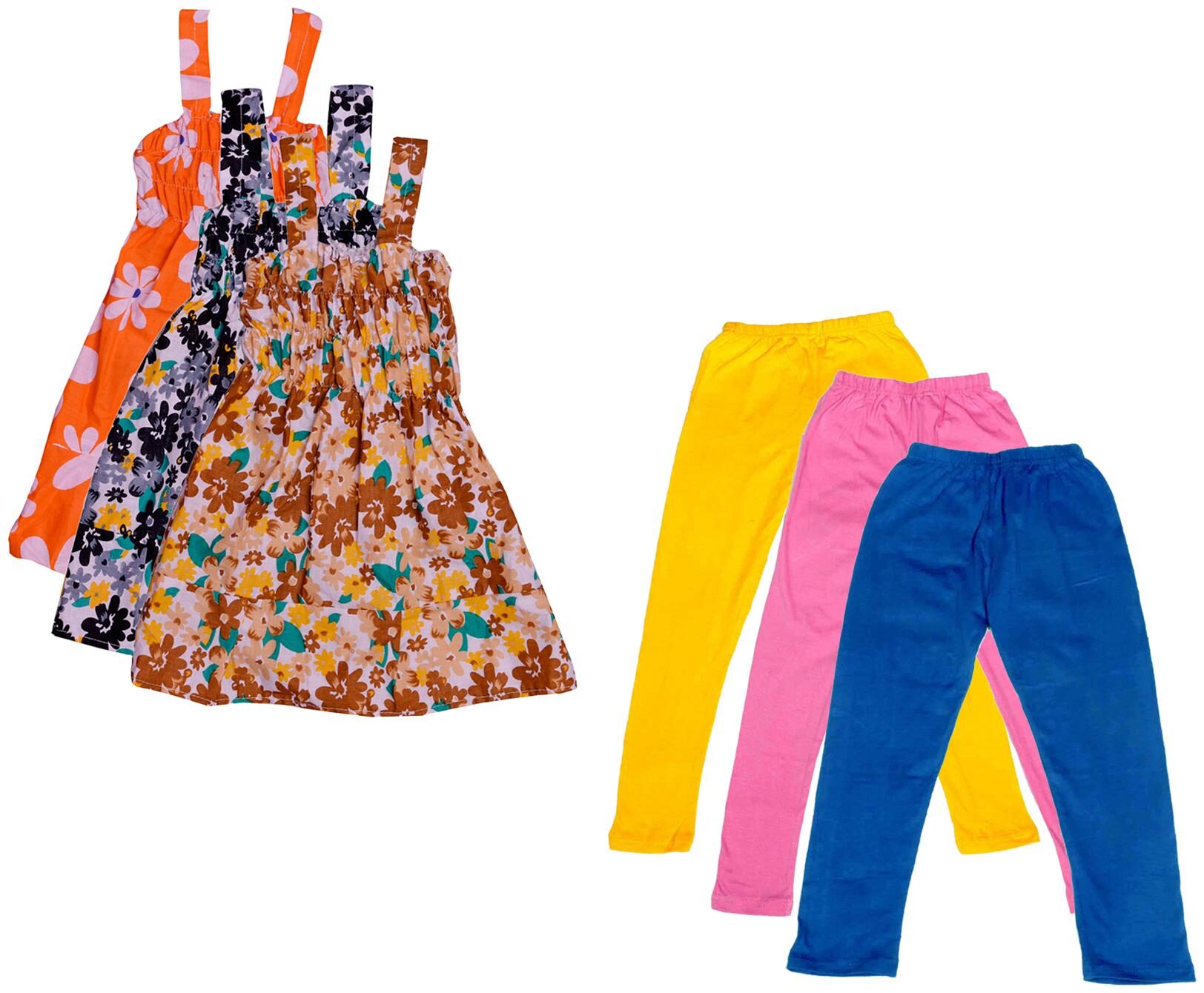 

Indiweaves Girl Cotton Top Bottom Set - Multi