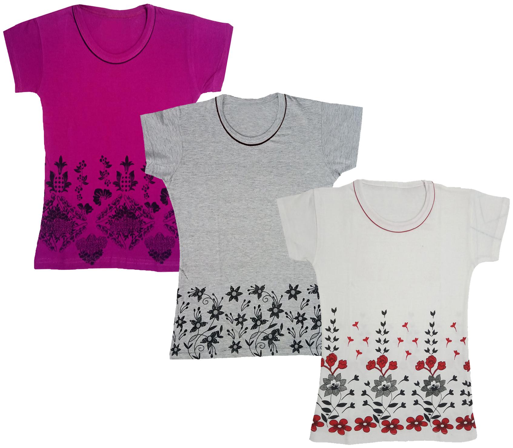 

Indiweaves Girl Cotton Printed T shirt - Multi