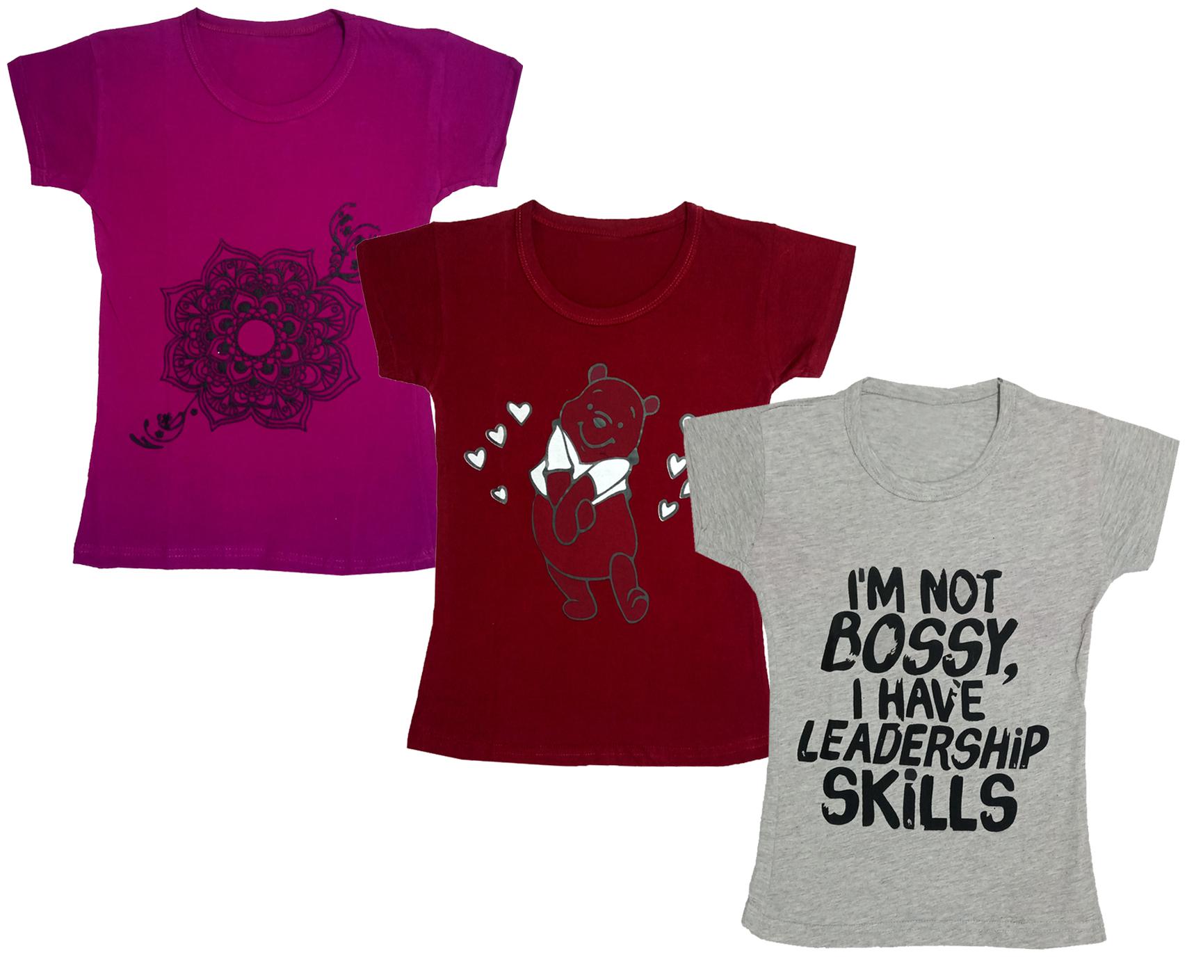 

Indiweaves Girl Cotton Printed T shirt - Multi