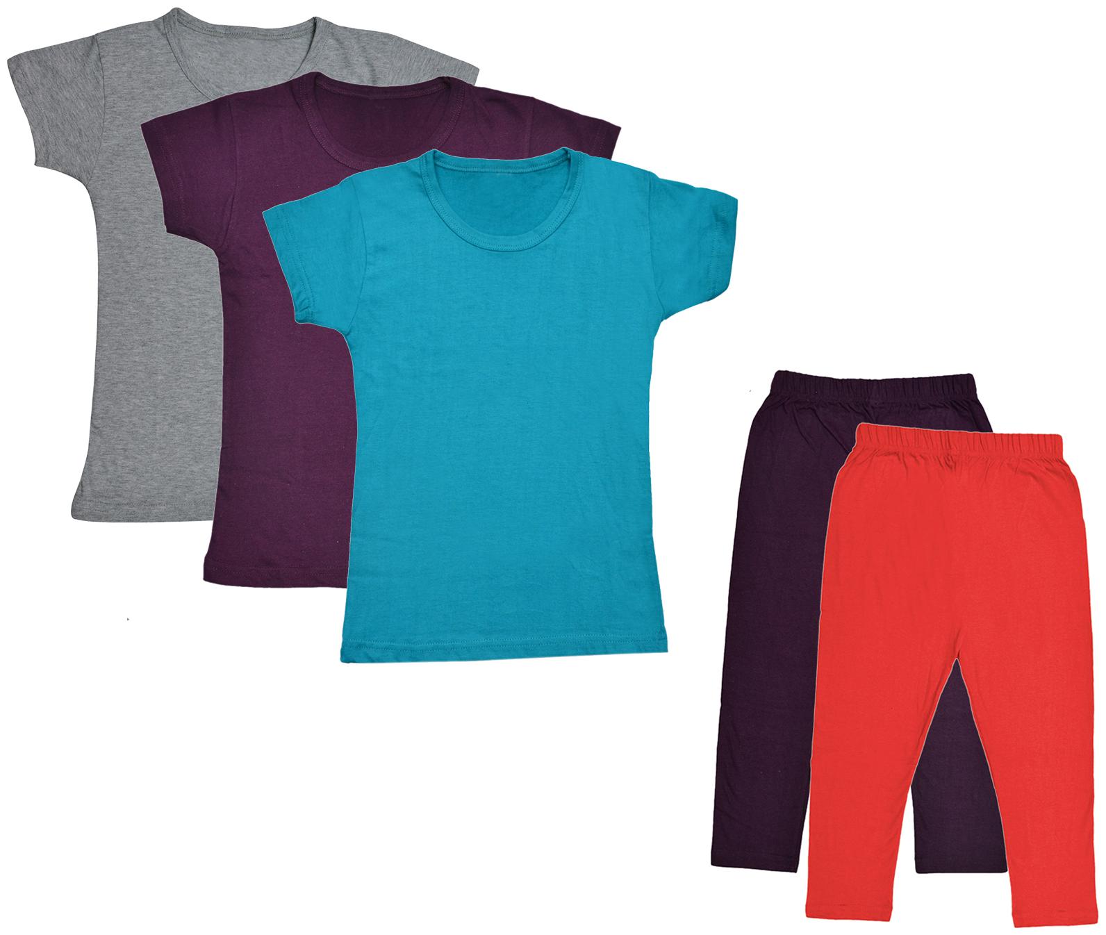 

Indiweaves Girl Cotton Top Bottom Set - Multi