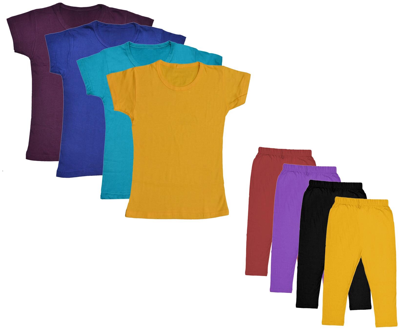 

Indiweaves Girl Cotton Top Bottom Set - Multi