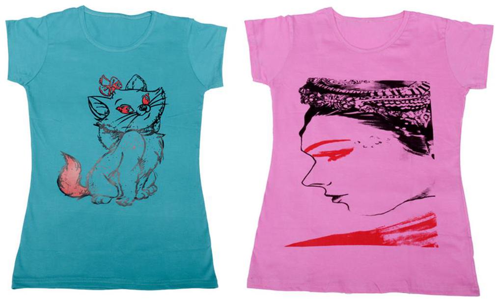 

Indiweaves Girl Cotton Solid T shirt - Multi