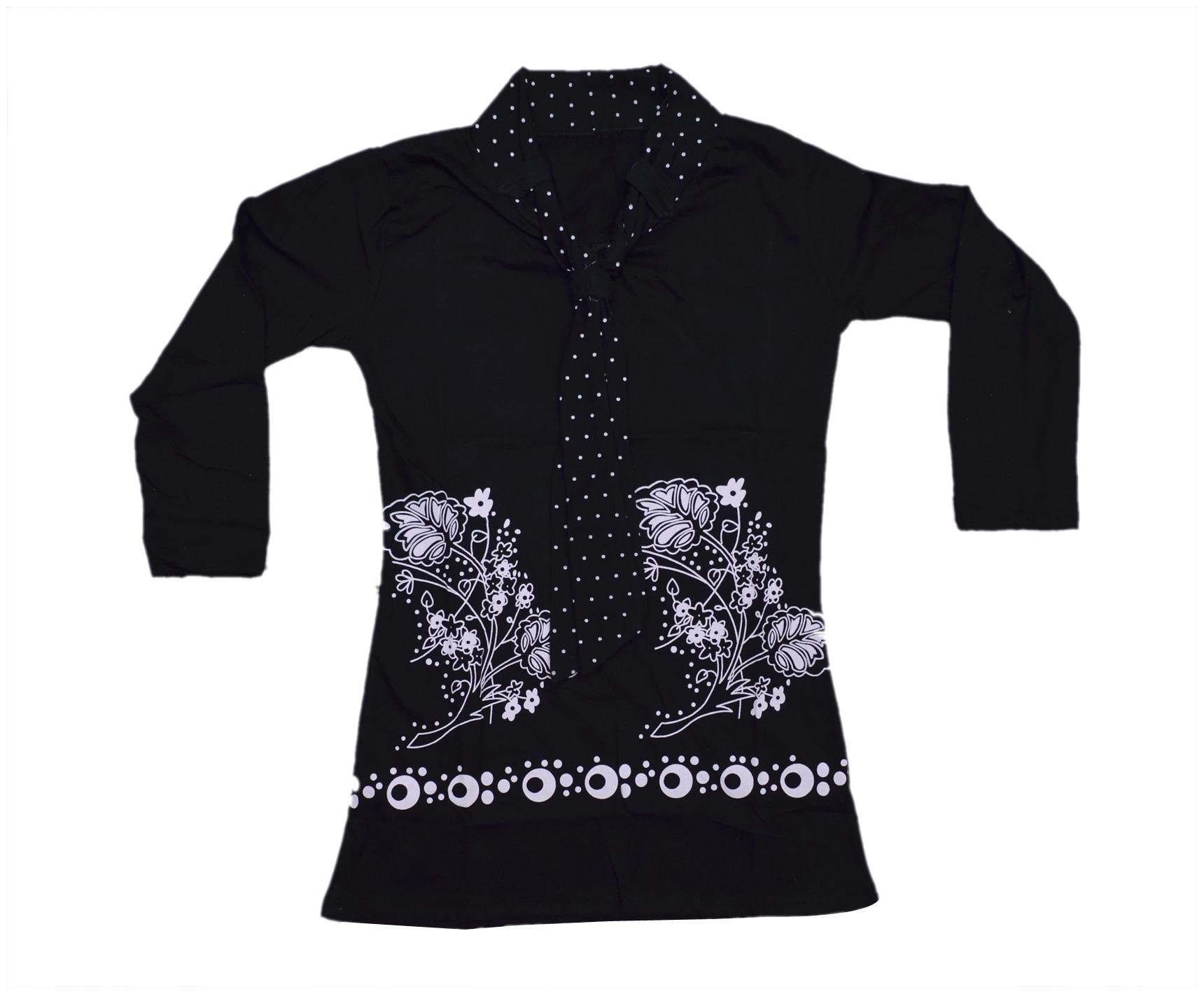 

Indiweaves Girl Cotton Printed Top - Blue