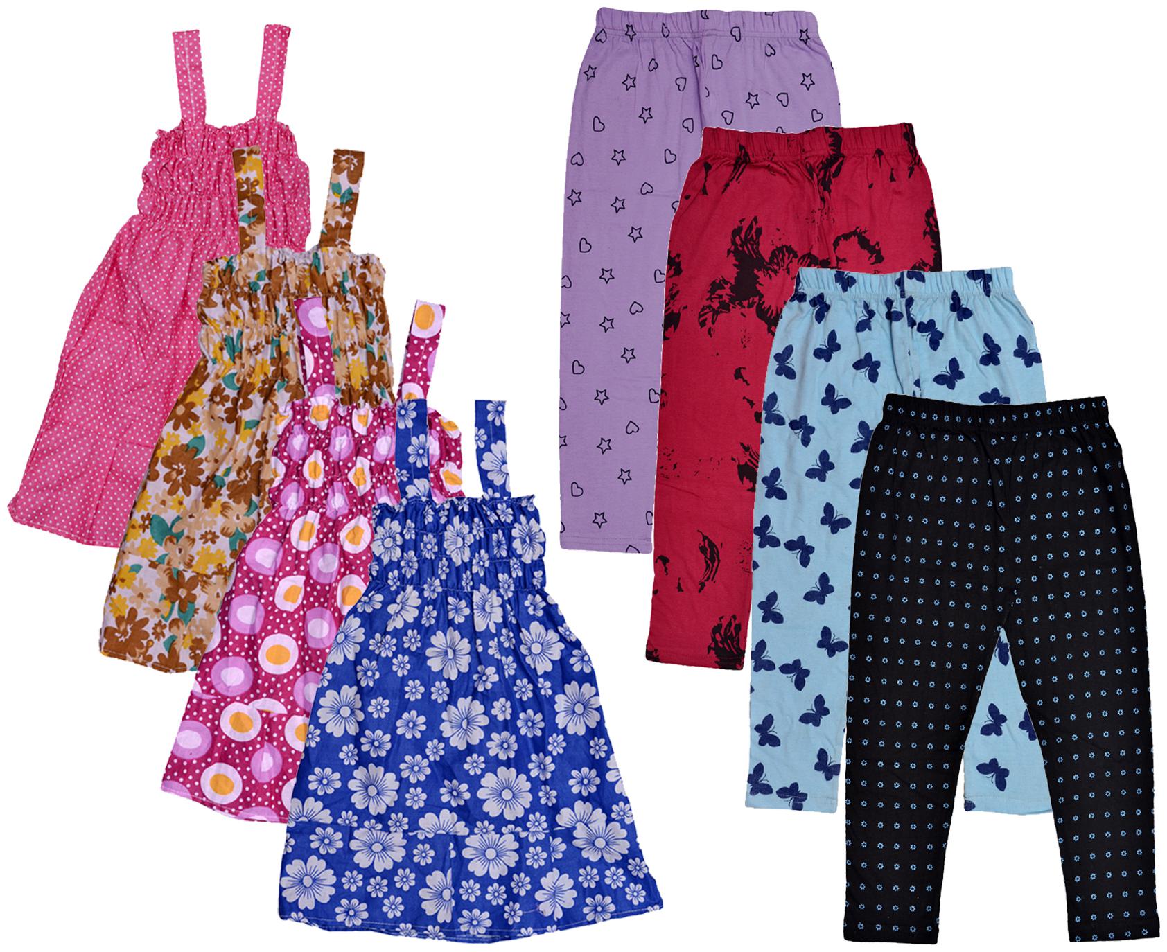 

Indiweaves Girl Cotton Top Bottom Set - Multi