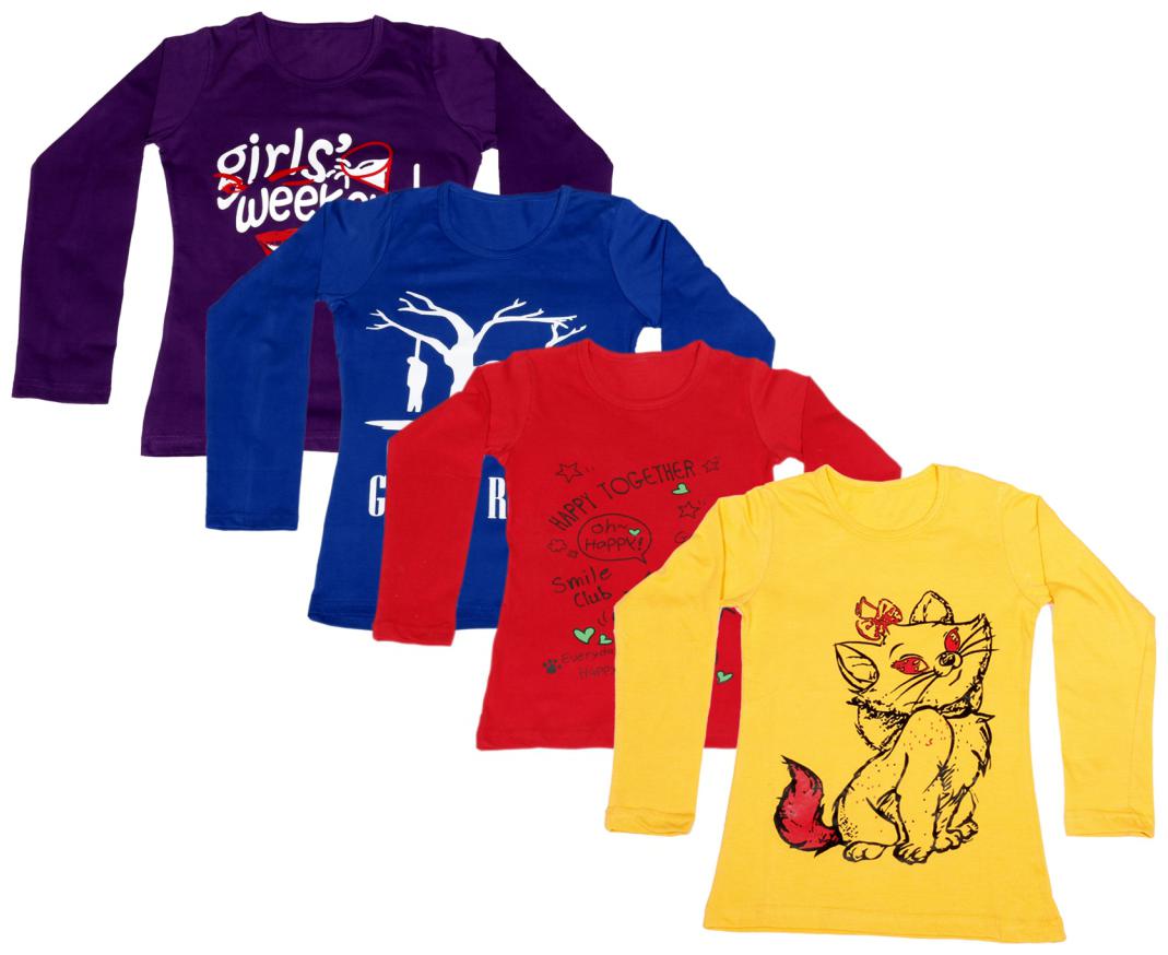 

Indiweaves Girl Cotton Printed T shirt - Multi