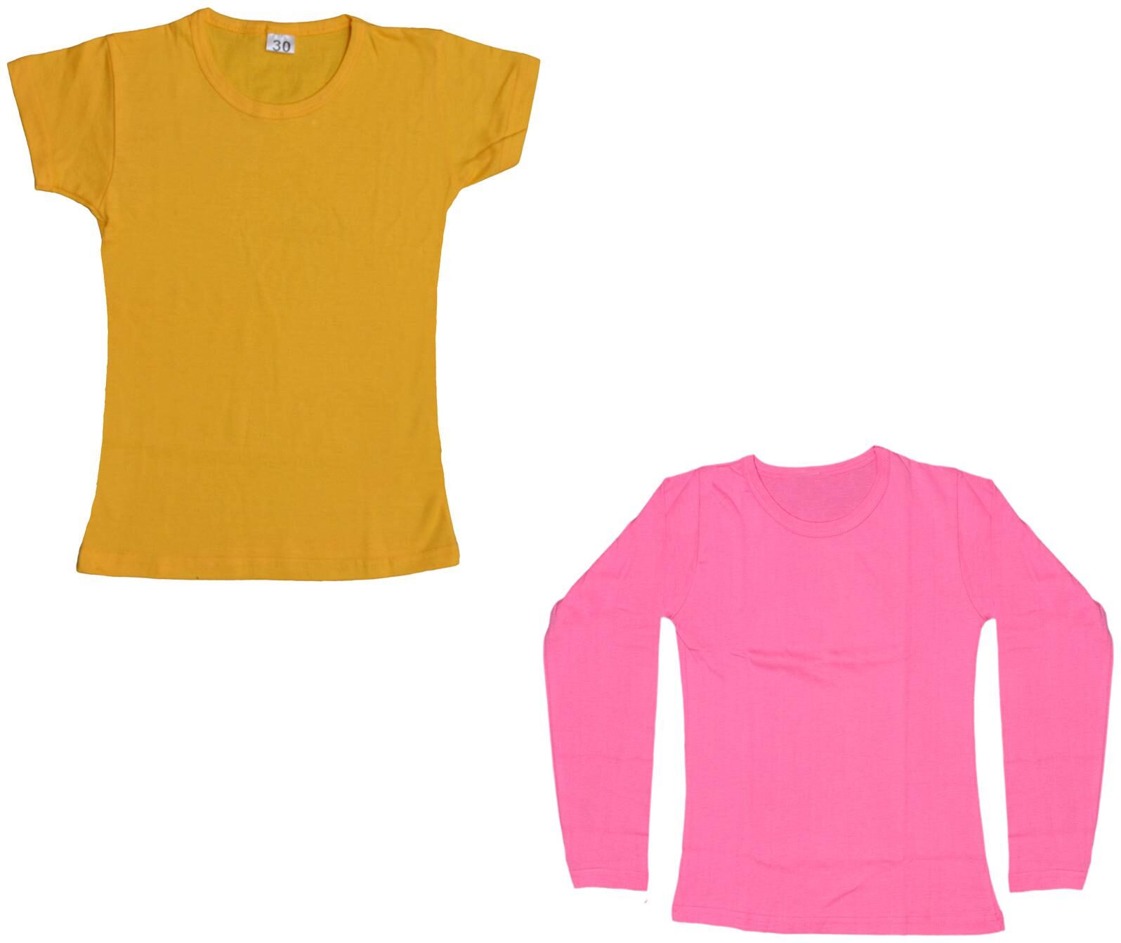 

Indiweaves Girl Cotton Solid T shirt - Multi