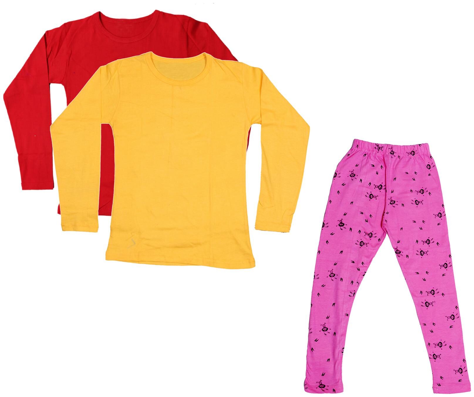 

Indiweaves Girl Cotton Solid T shirt - Multi