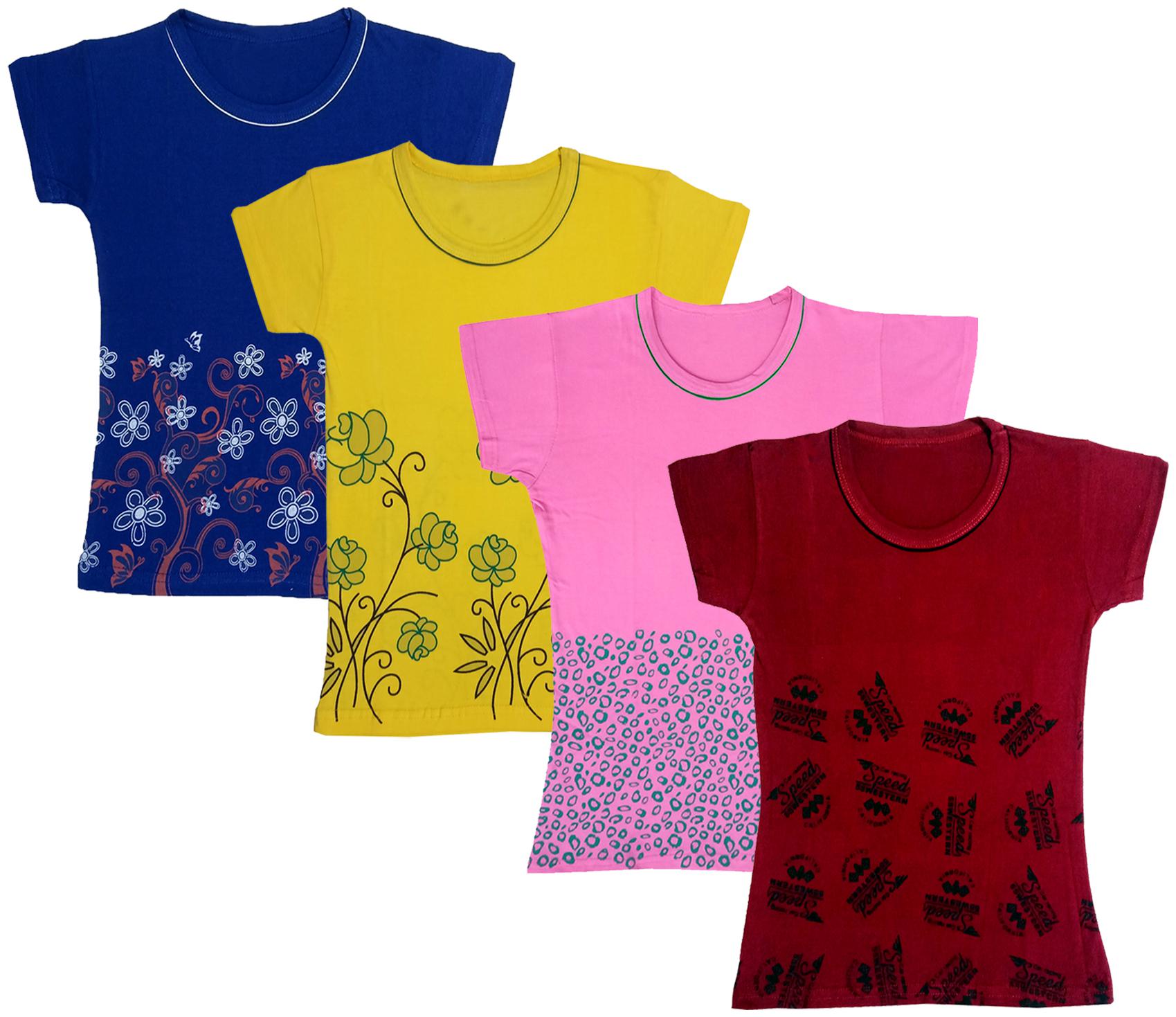 

Indiweaves Girl Cotton Printed T shirt - Multi