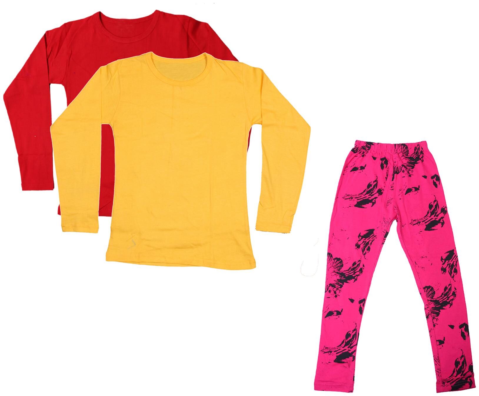 

Indiweaves Girl Cotton Solid T shirt - Multi
