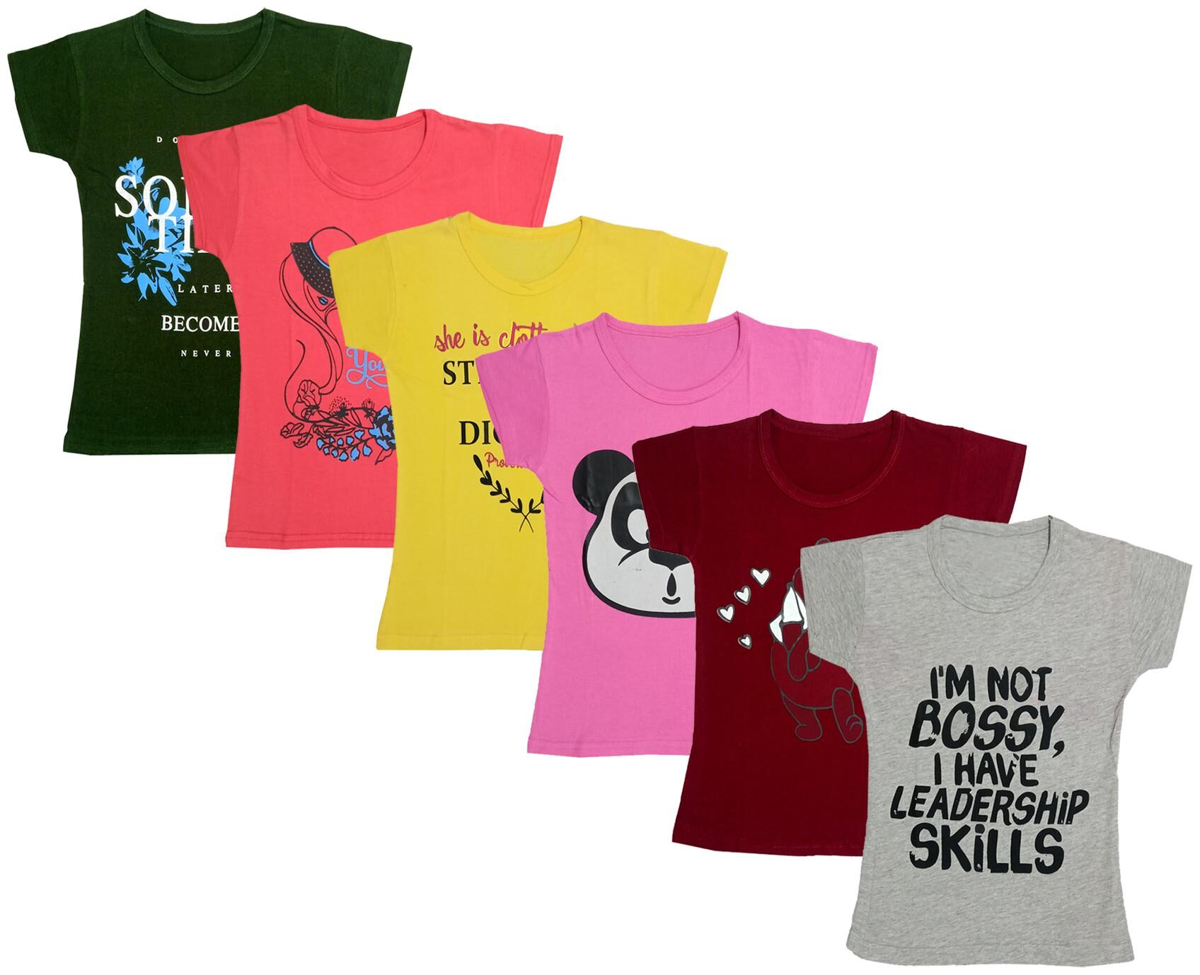 

Indiweaves Girl Cotton Printed T shirt - Multi