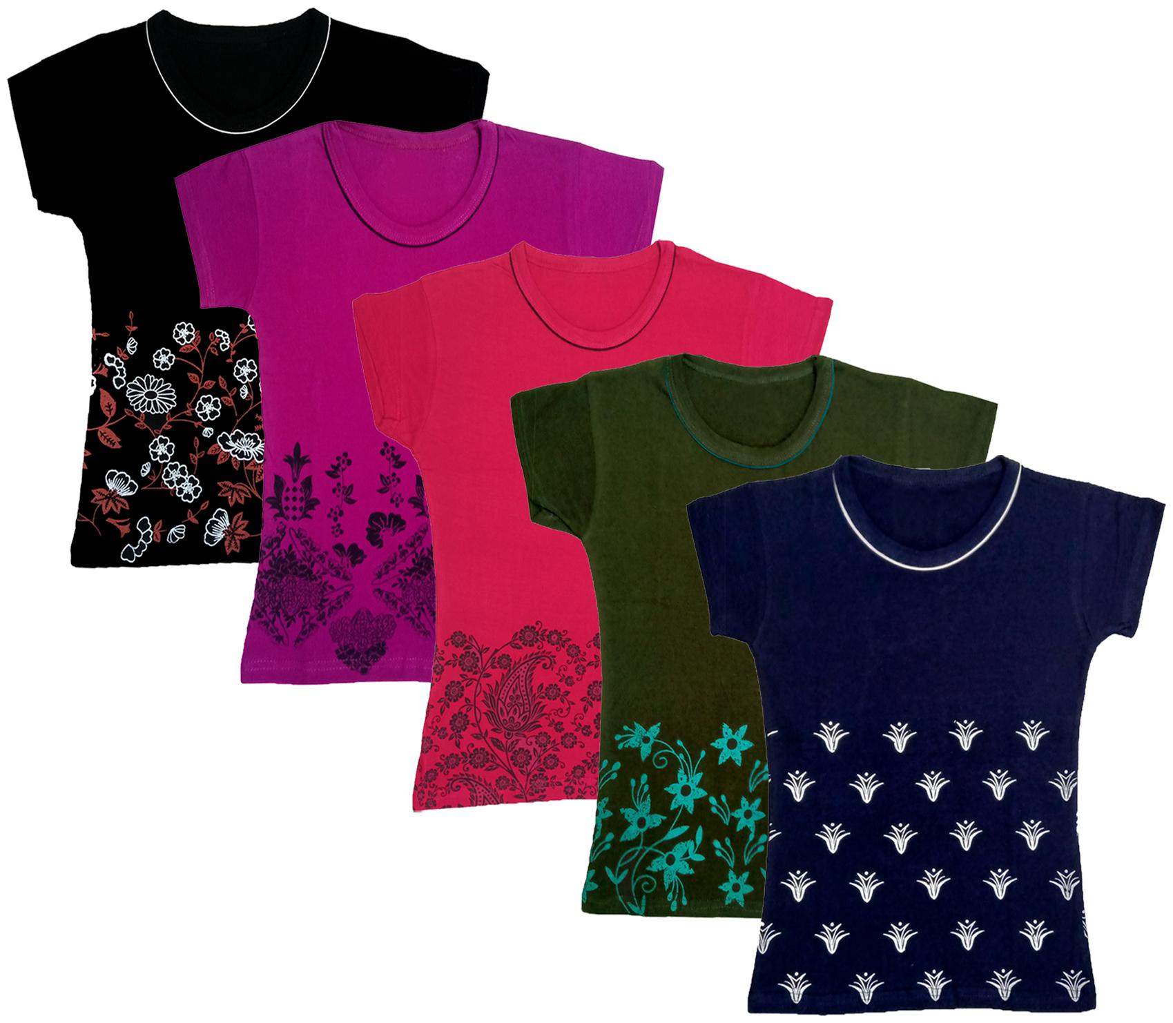

Indiweaves Girl Cotton Printed T shirt - Multi