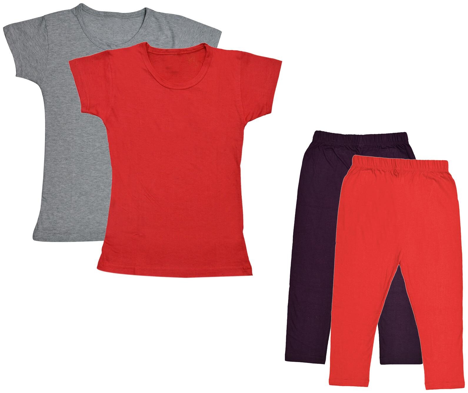 

Indiweaves Girl Cotton Top Bottom Set - Multi