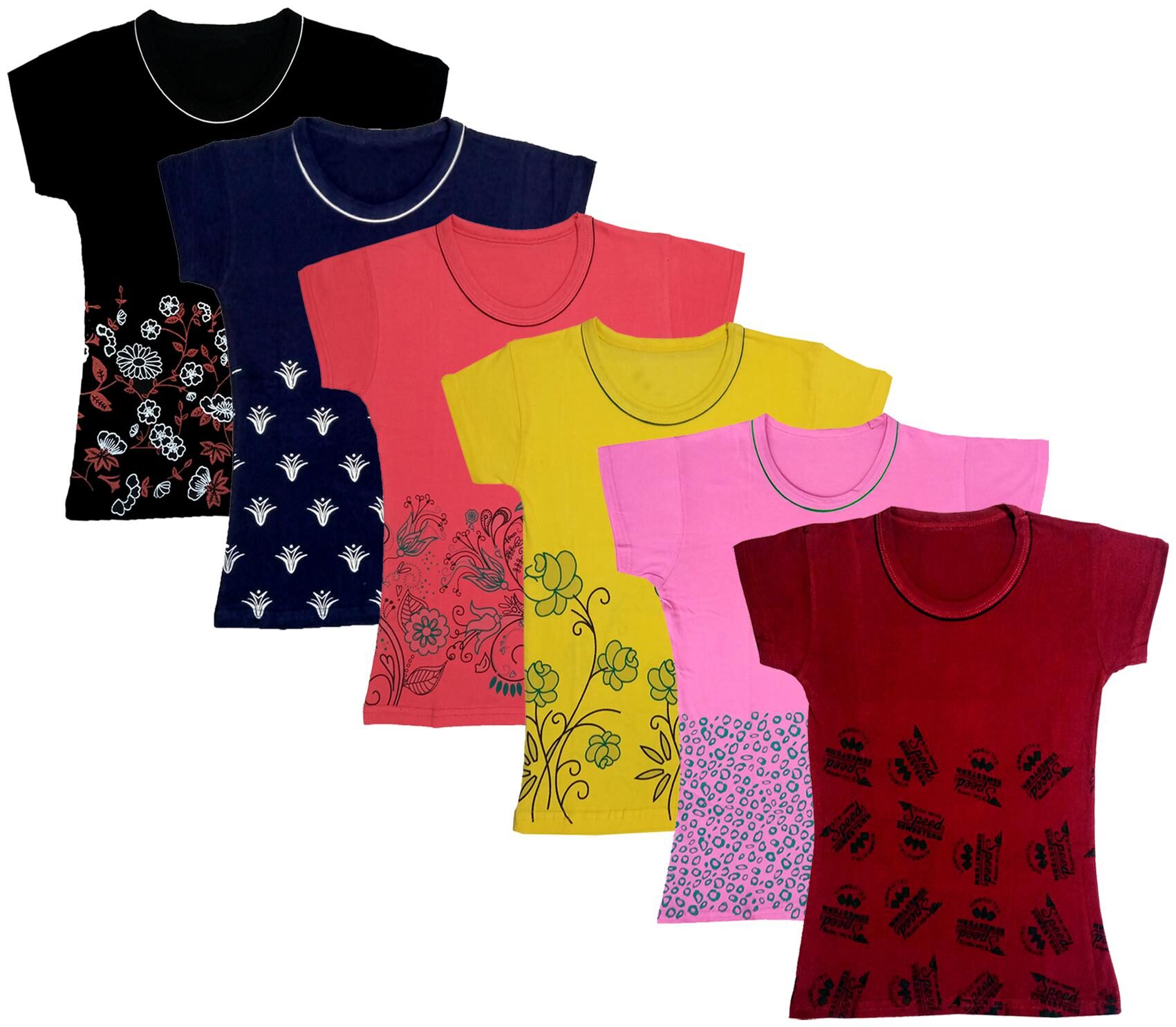 

Indiweaves Girl Cotton Printed T shirt - Multi