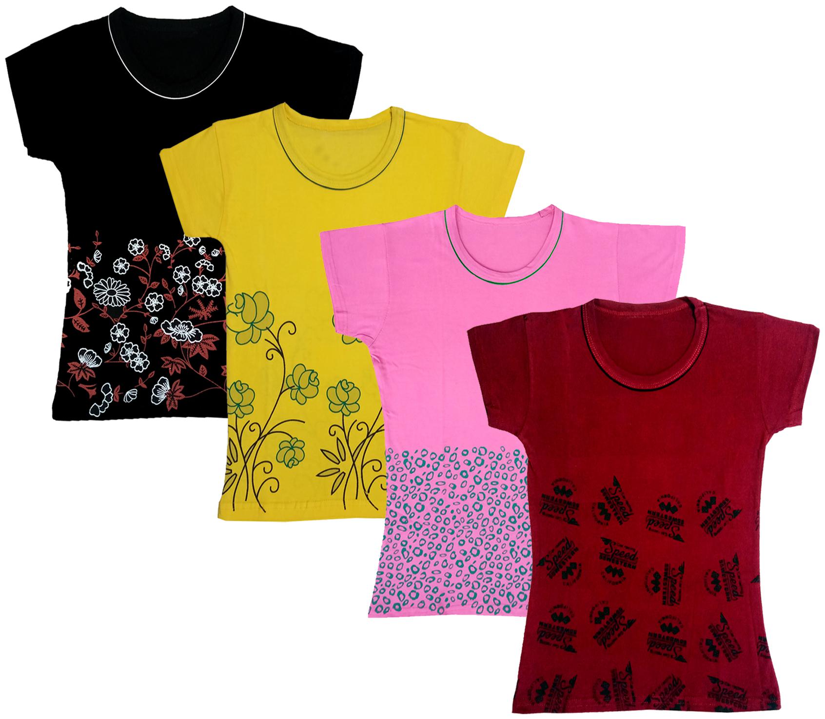 

Indiweaves Girl Cotton Printed T shirt - Multi