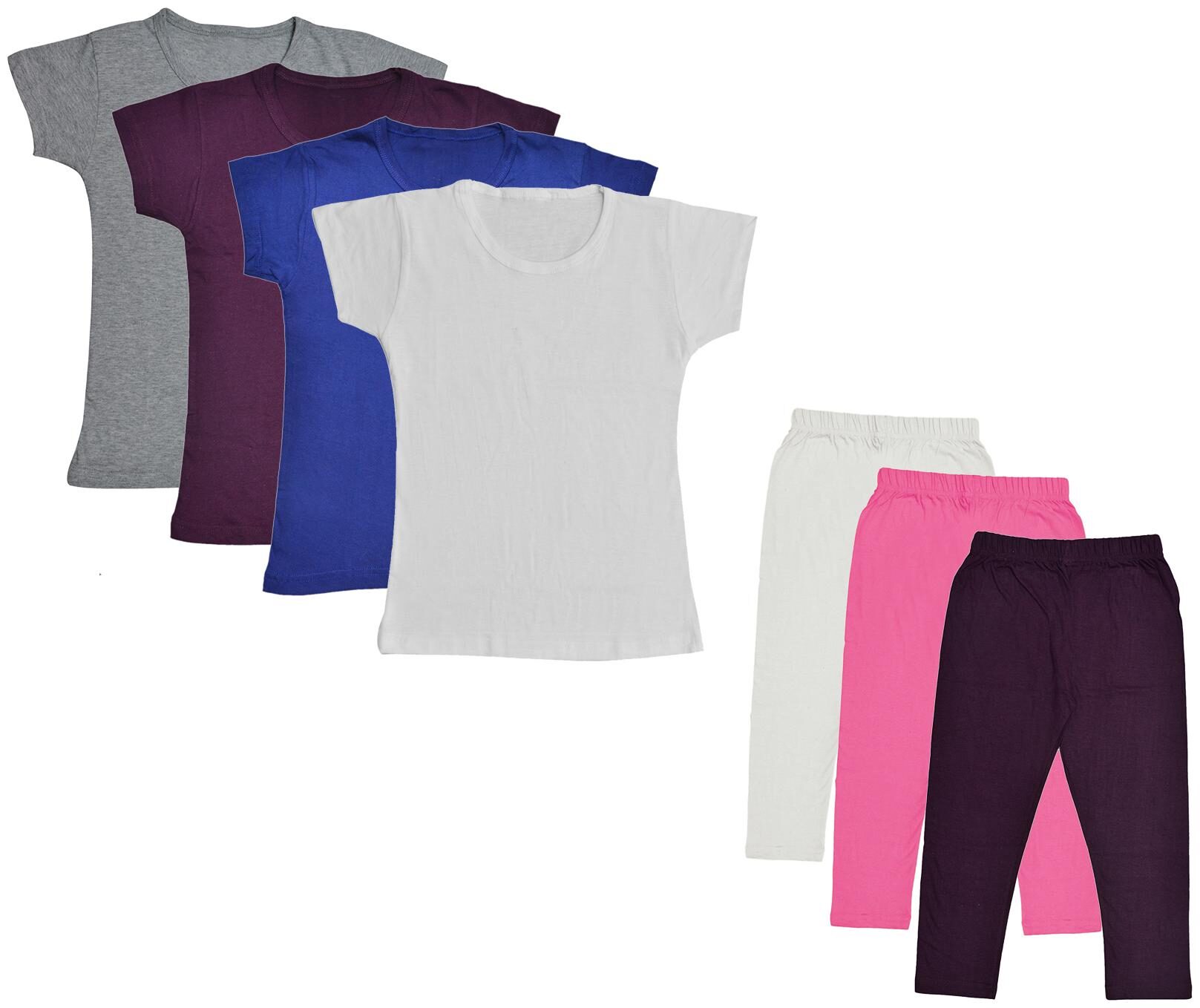 

Indiweaves Girl Cotton Top Bottom Set - Multi
