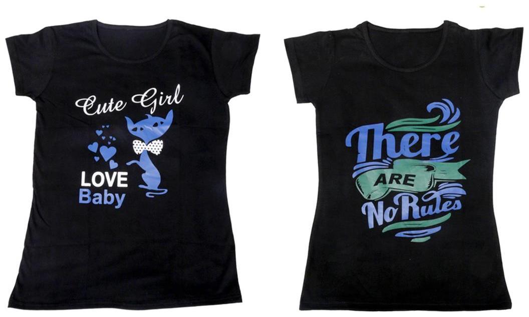 

Indiweaves Girl Cotton Solid T shirt - Multi