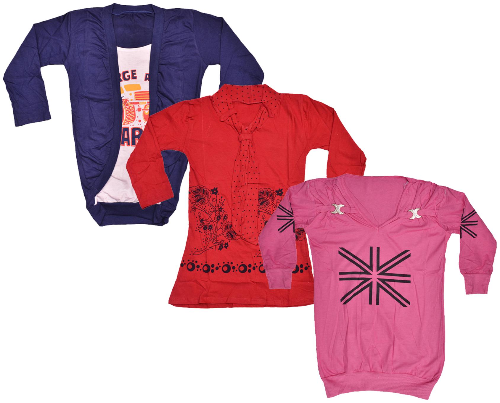 

Indiweaves Girl Cotton Printed Top - Multi