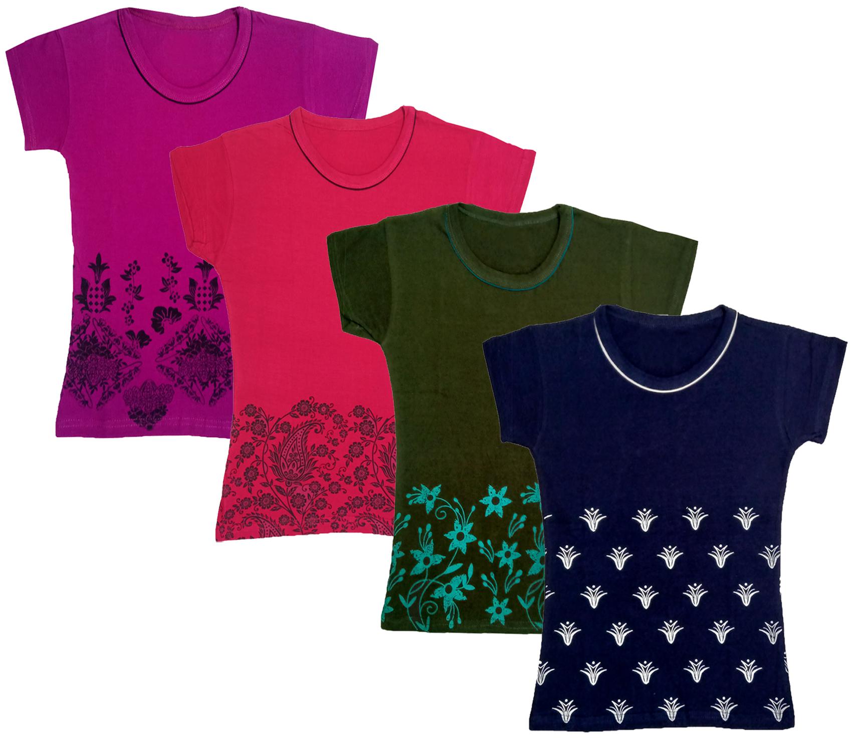 

Indiweaves Girl Cotton Printed T shirt - Multi