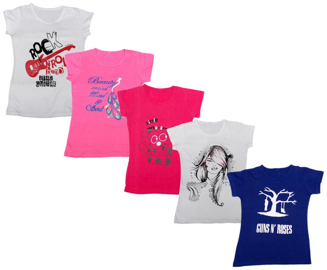 

Indiweaves Girl Cotton Printed T shirt - Multi