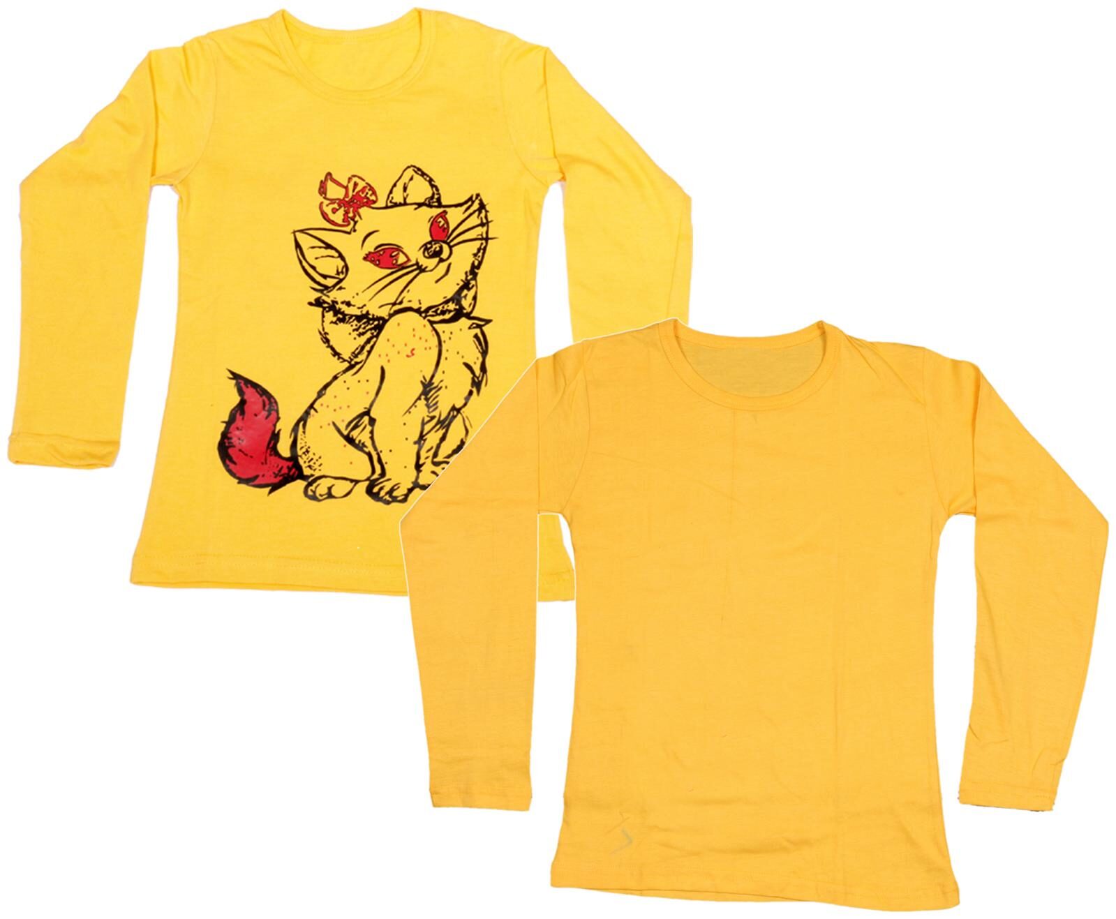 

Indiweaves Girl Cotton Printed T shirt - Yellow