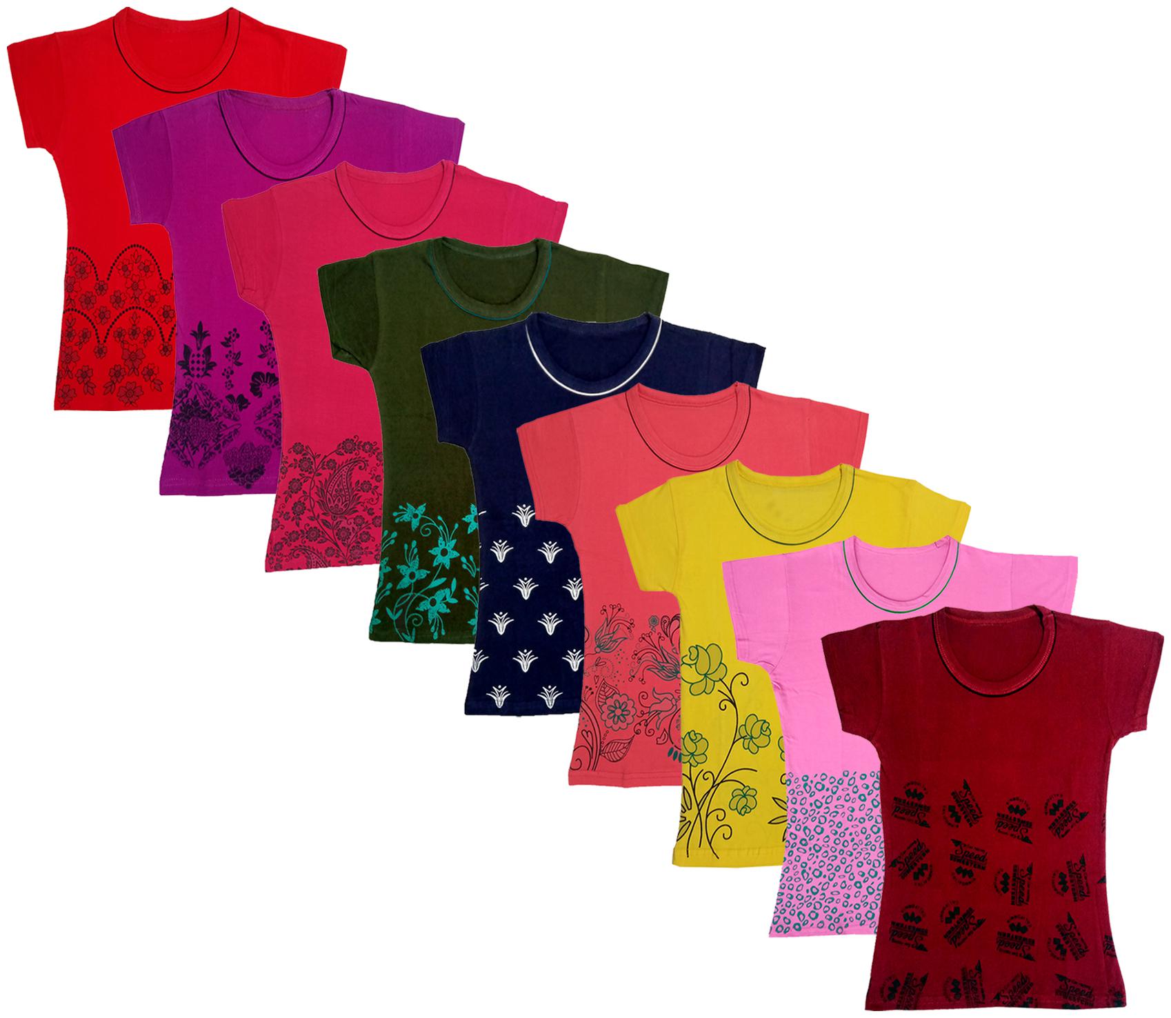 

Indiweaves Girl Cotton Printed T shirt - Multi