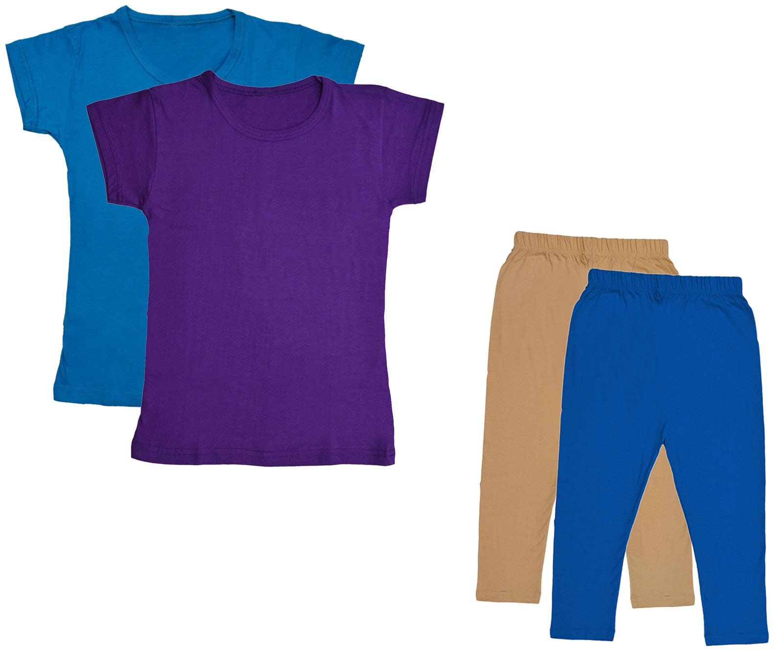 

Indiweaves Girl Cotton Top Bottom Set - Multi