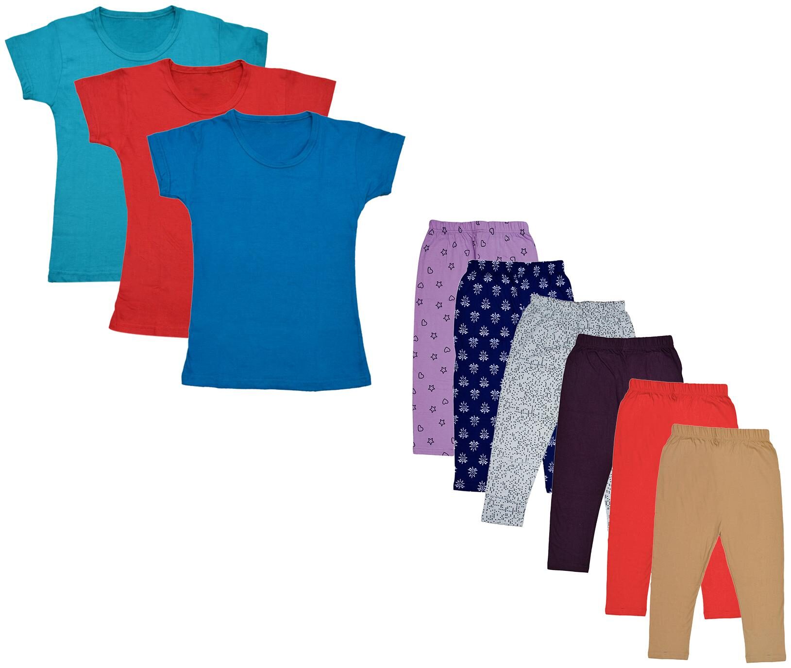 

Indiweaves Girl Cotton Top Bottom Set - Multi