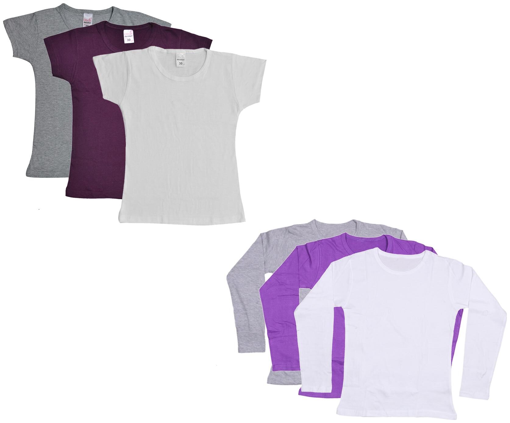 

Indiweaves Girl Cotton Solid T shirt - Multi