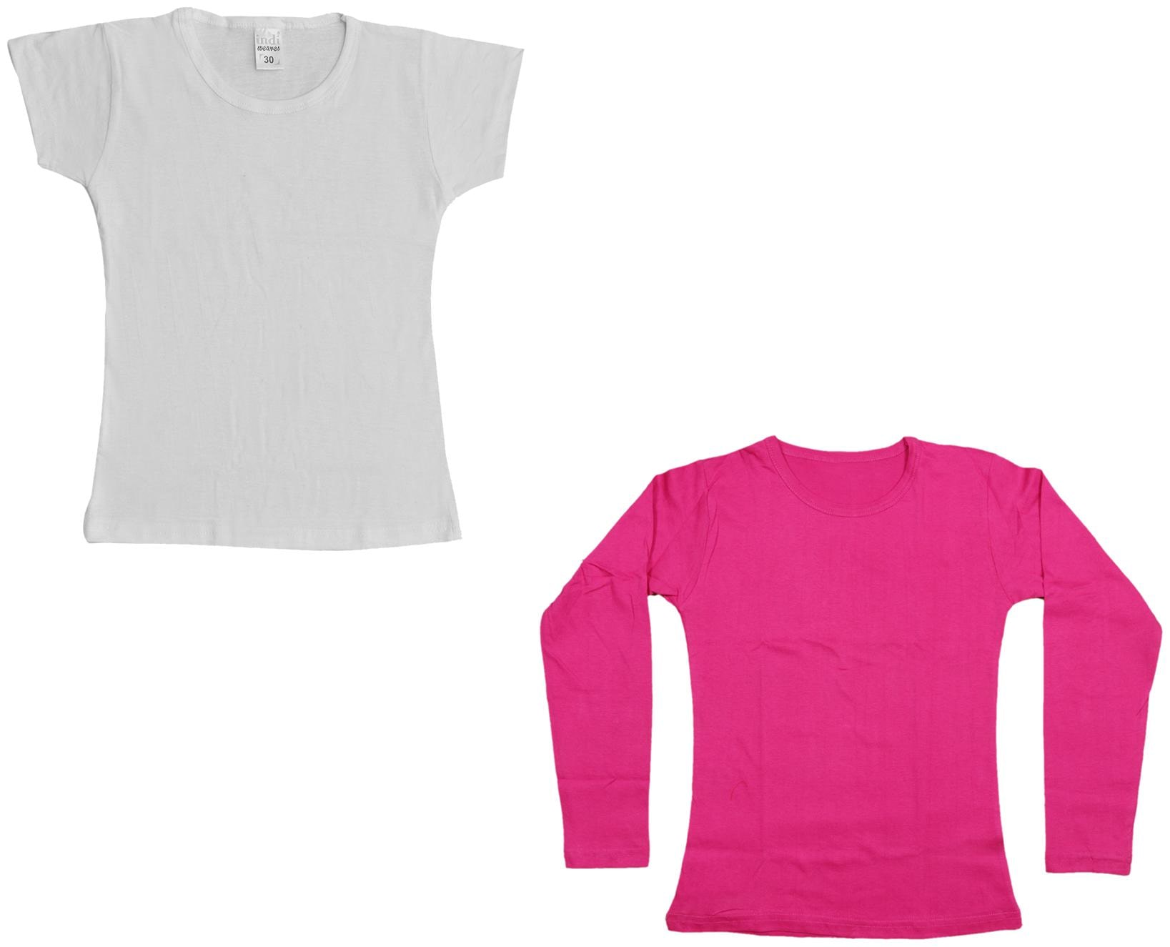 

Indiweaves Girl Cotton Solid T shirt - Multi