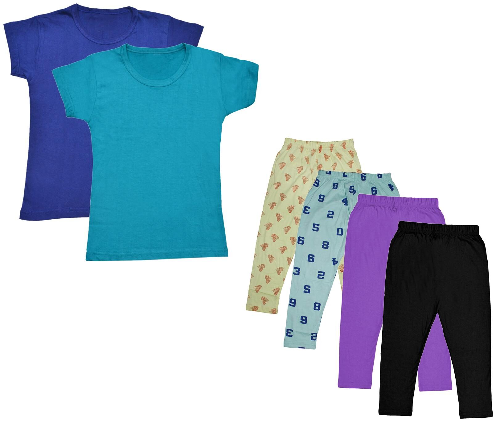 

Indiweaves Girl Cotton Top Bottom Set - Multi
