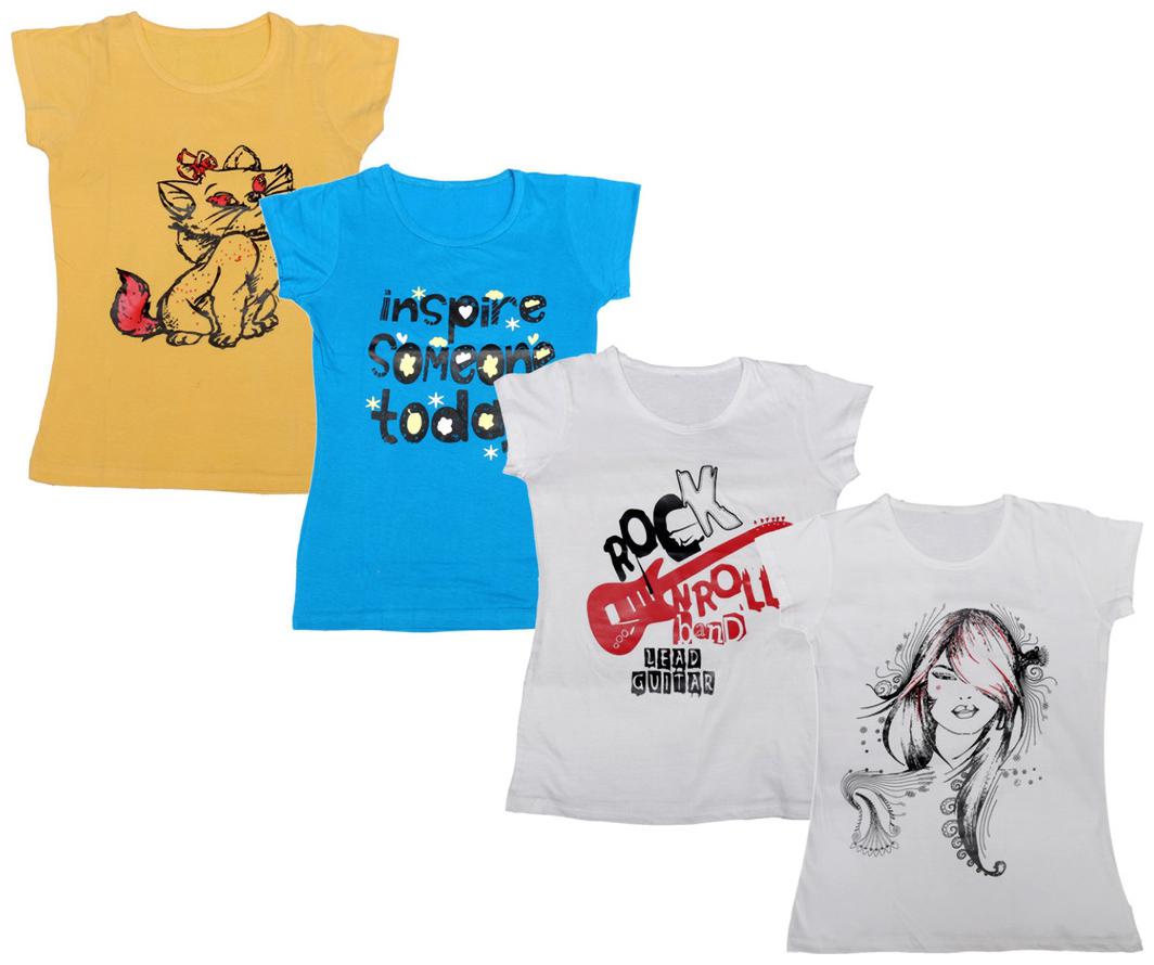 

Indiweaves Girl Cotton Printed T shirt - Multi