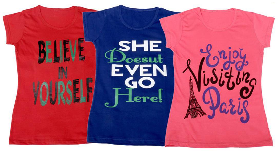 

Indiweaves Girl Cotton Solid T shirt - Blue