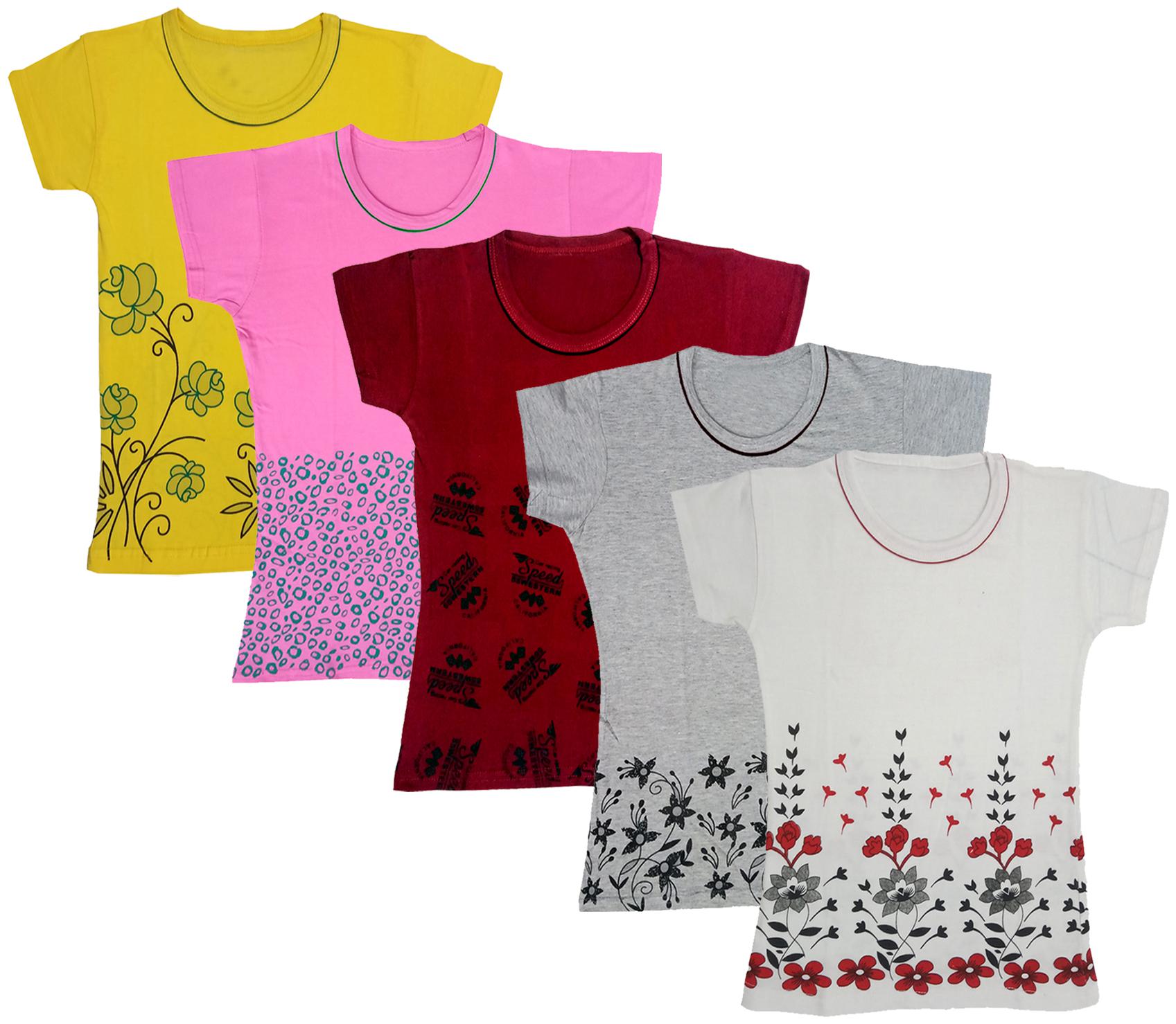 

Indiweaves Girl Cotton Printed T shirt - Multi