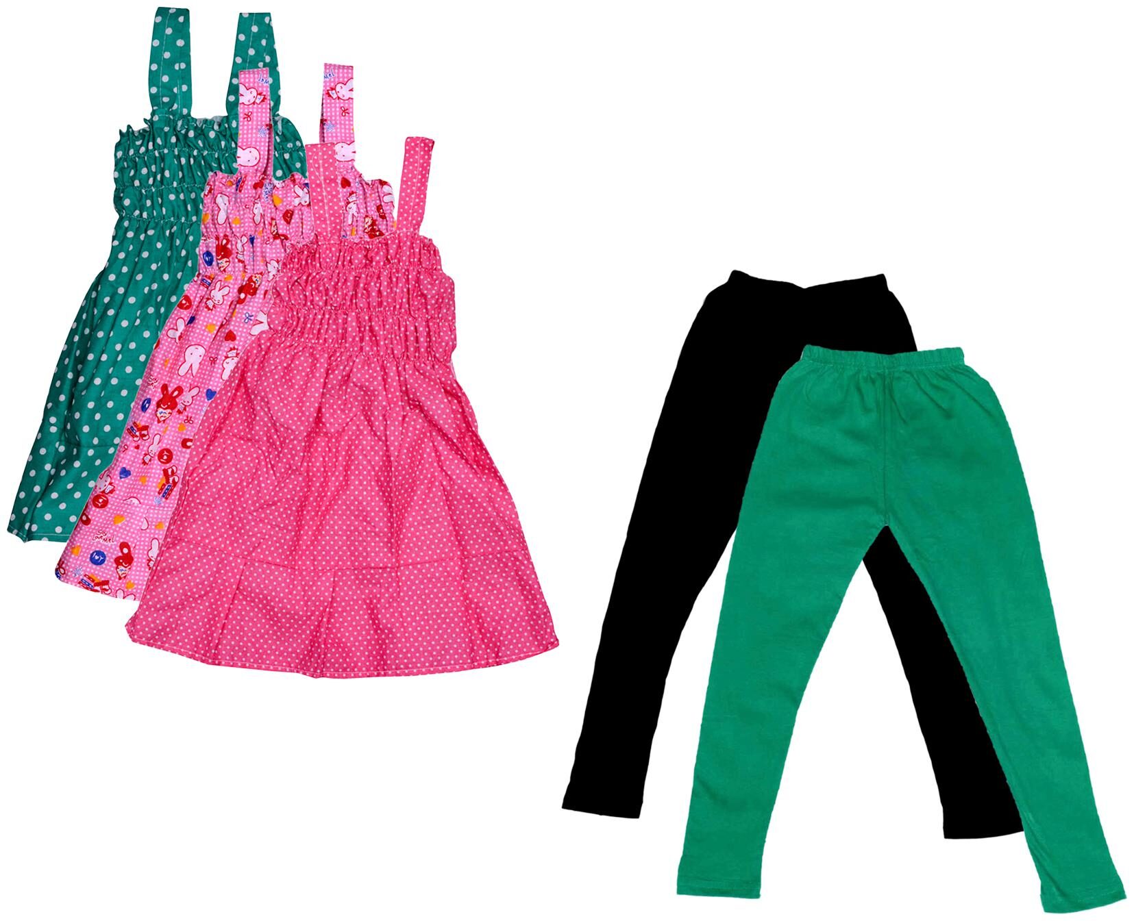 

Indiweaves Girl Cotton Top Bottom Set - Multi